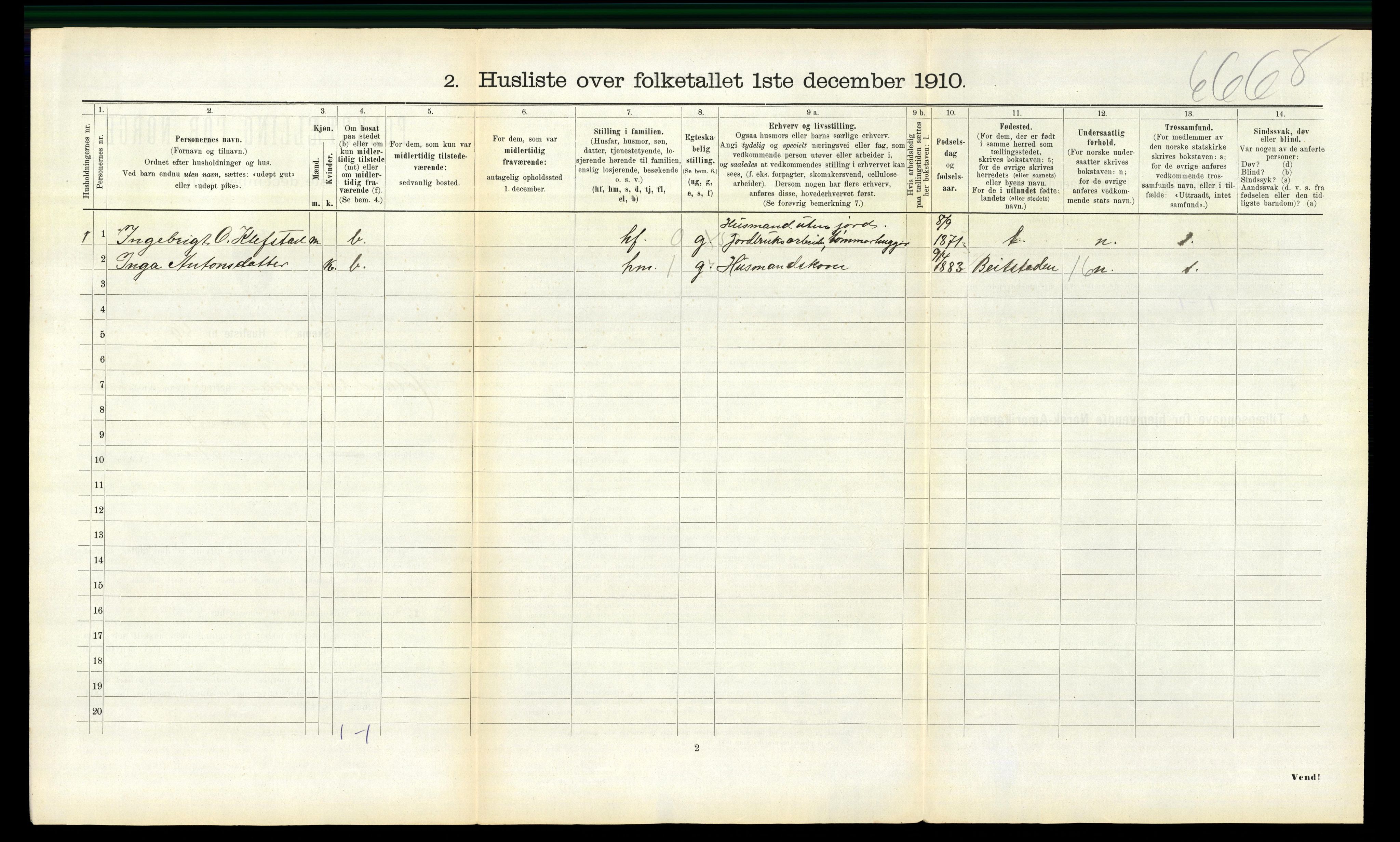 RA, 1910 census for Hølonda, 1910, p. 177