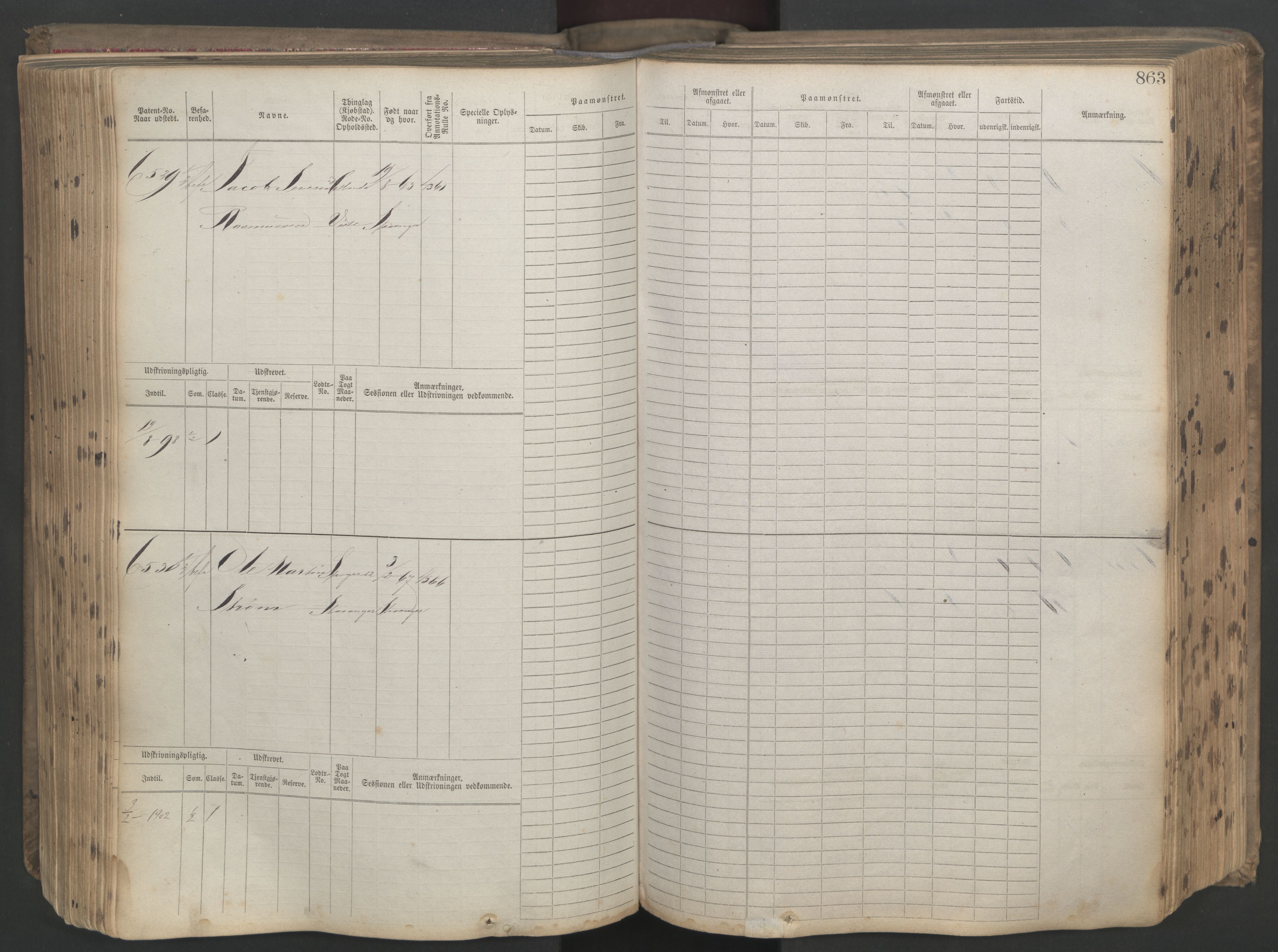 Stavanger sjømannskontor, AV/SAST-A-102006/F/Fb/Fbb/L0021: Sjøfartshovedrulle patnentnr. 6005-7204 (dublett), 1887, p. 267