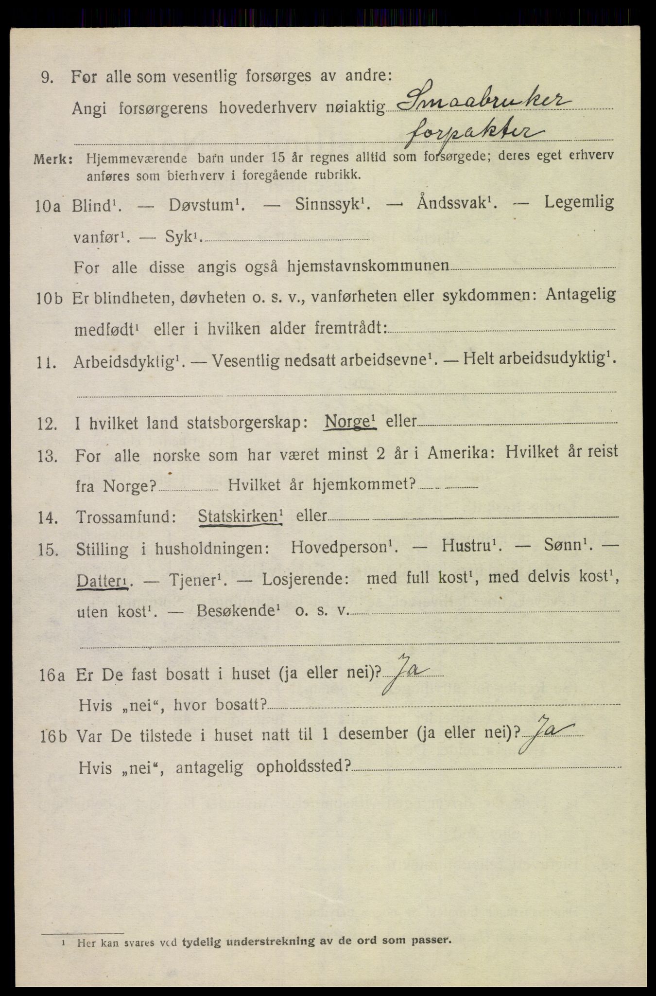 SAH, 1920 census for Hof, 1920, p. 7570