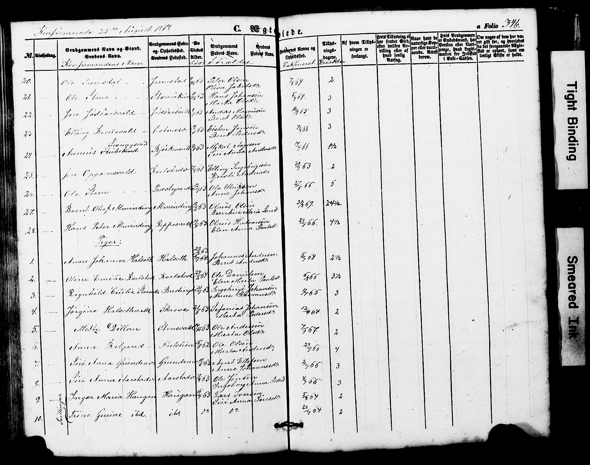 Ministerialprotokoller, klokkerbøker og fødselsregistre - Nord-Trøndelag, SAT/A-1458/724/L0268: Parish register (copy) no. 724C04, 1846-1878, p. 346