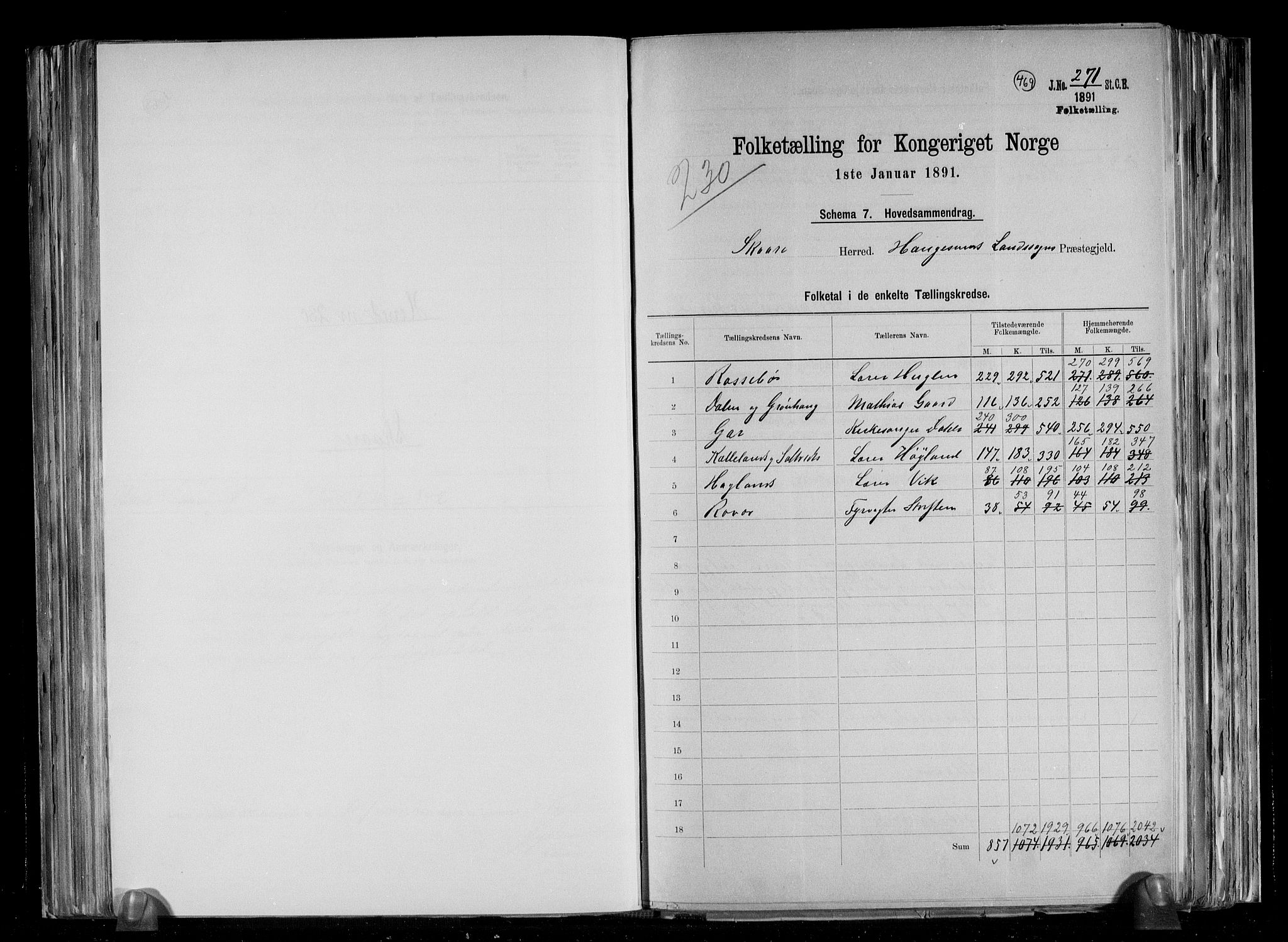 RA, 1891 census for 1153 Skåre, 1891, p. 2