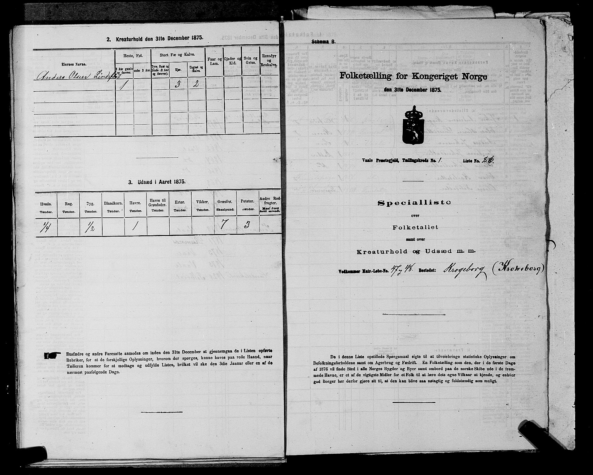 SAKO, 1875 census for 0716P Våle, 1875, p. 216