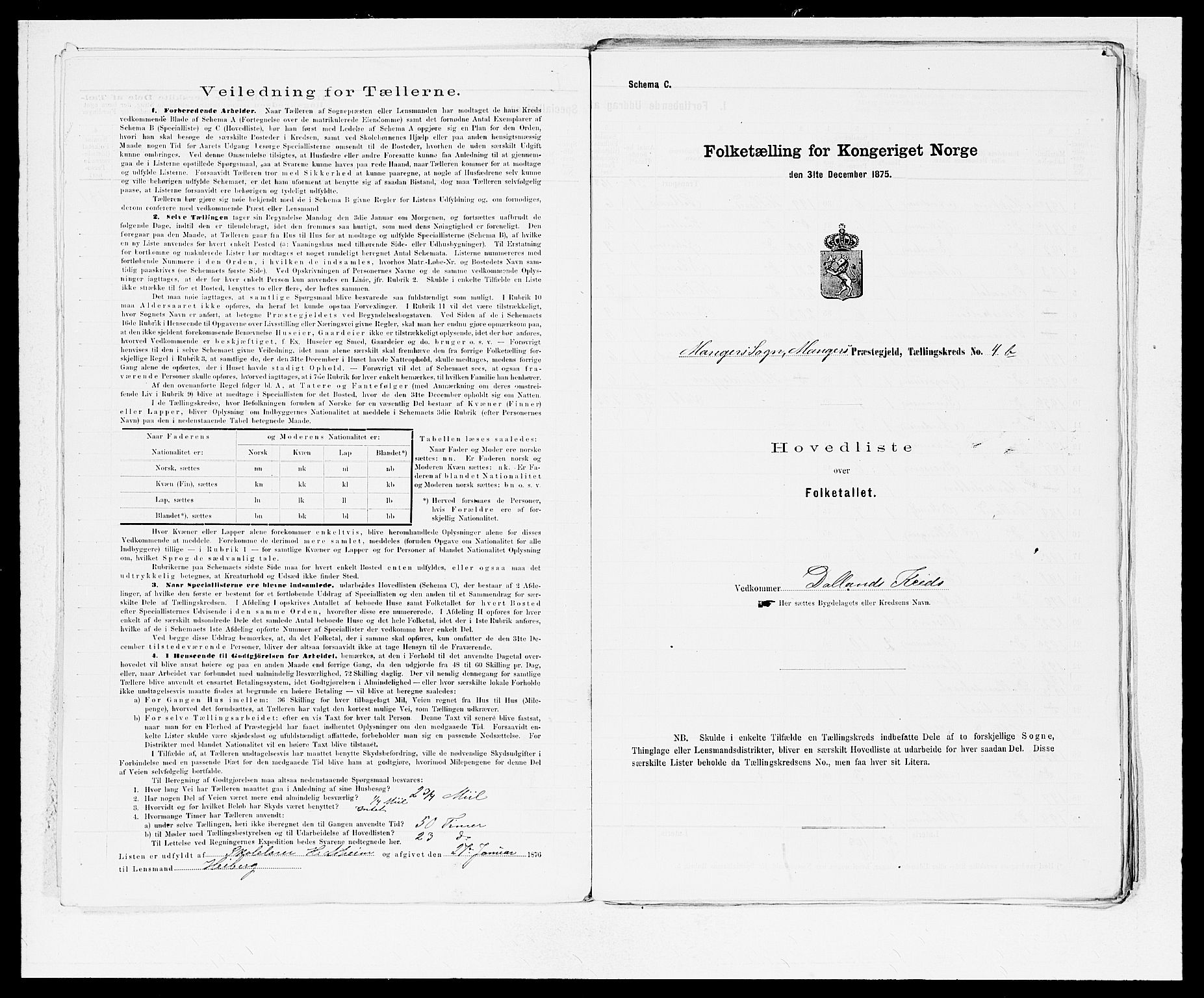 SAB, 1875 census for 1261P Manger, 1875, p. 14