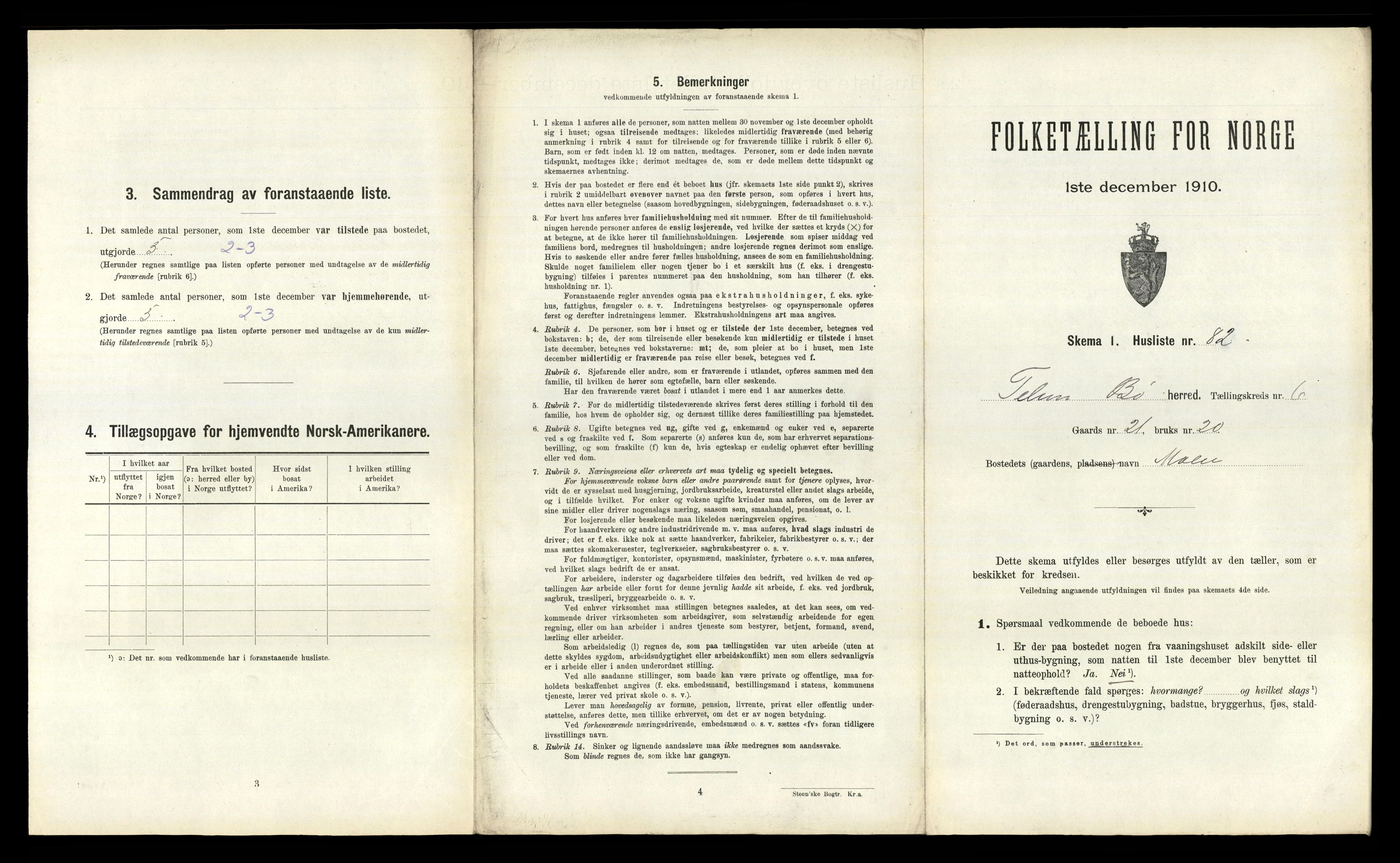 RA, 1910 census for Bø, 1910, p. 827