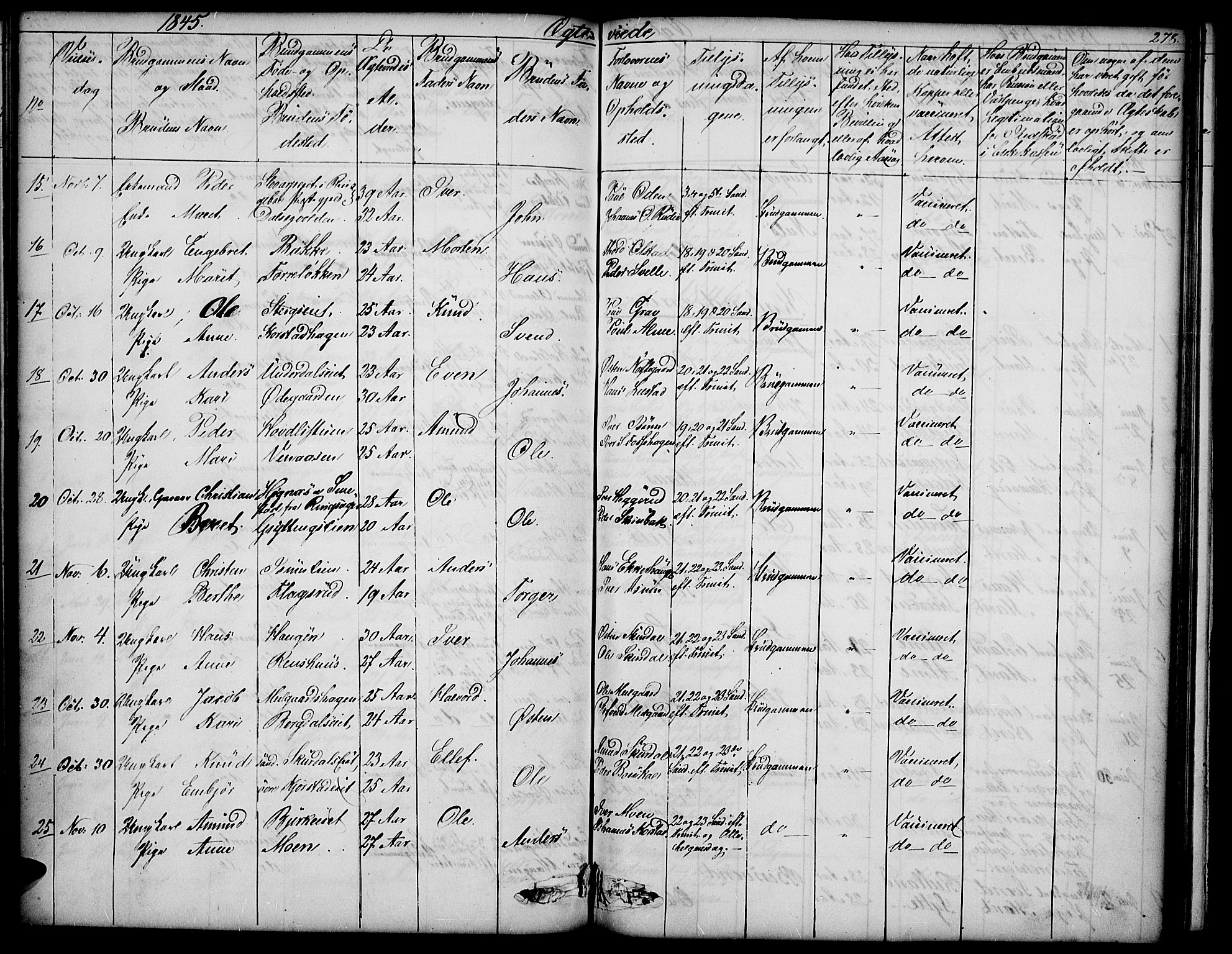 Sør-Fron prestekontor, SAH/PREST-010/H/Ha/Hab/L0001: Parish register (copy) no. 1, 1844-1863, p. 278