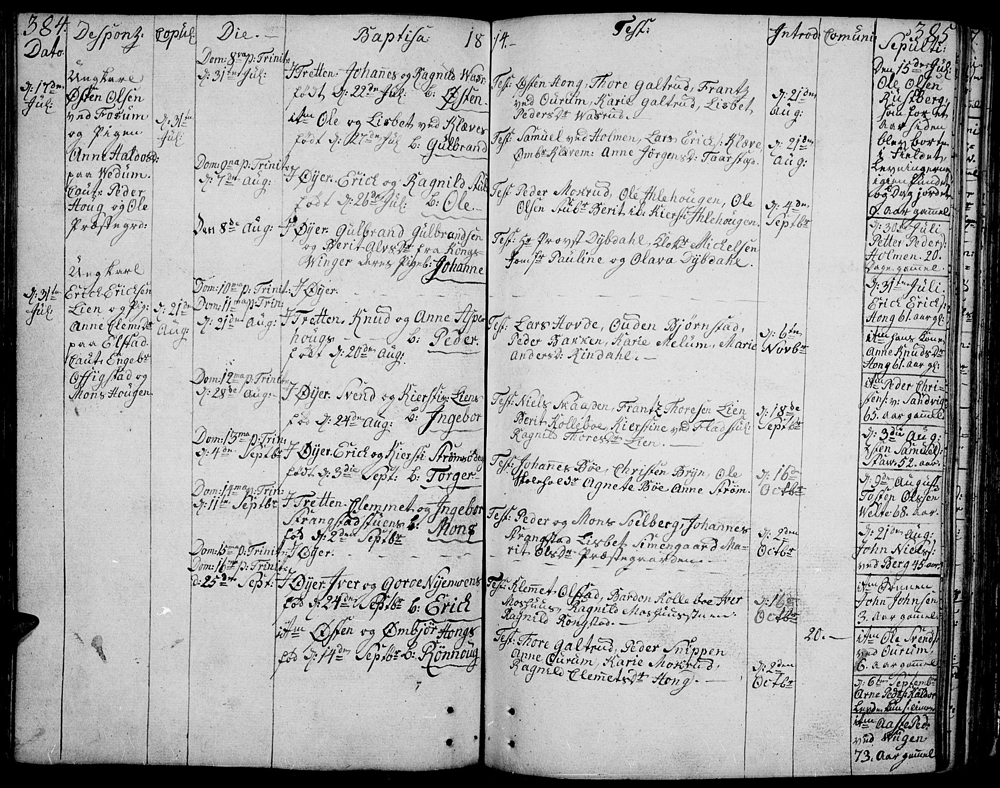 Øyer prestekontor, SAH/PREST-084/H/Ha/Haa/L0003: Parish register (official) no. 3, 1784-1824, p. 384-385