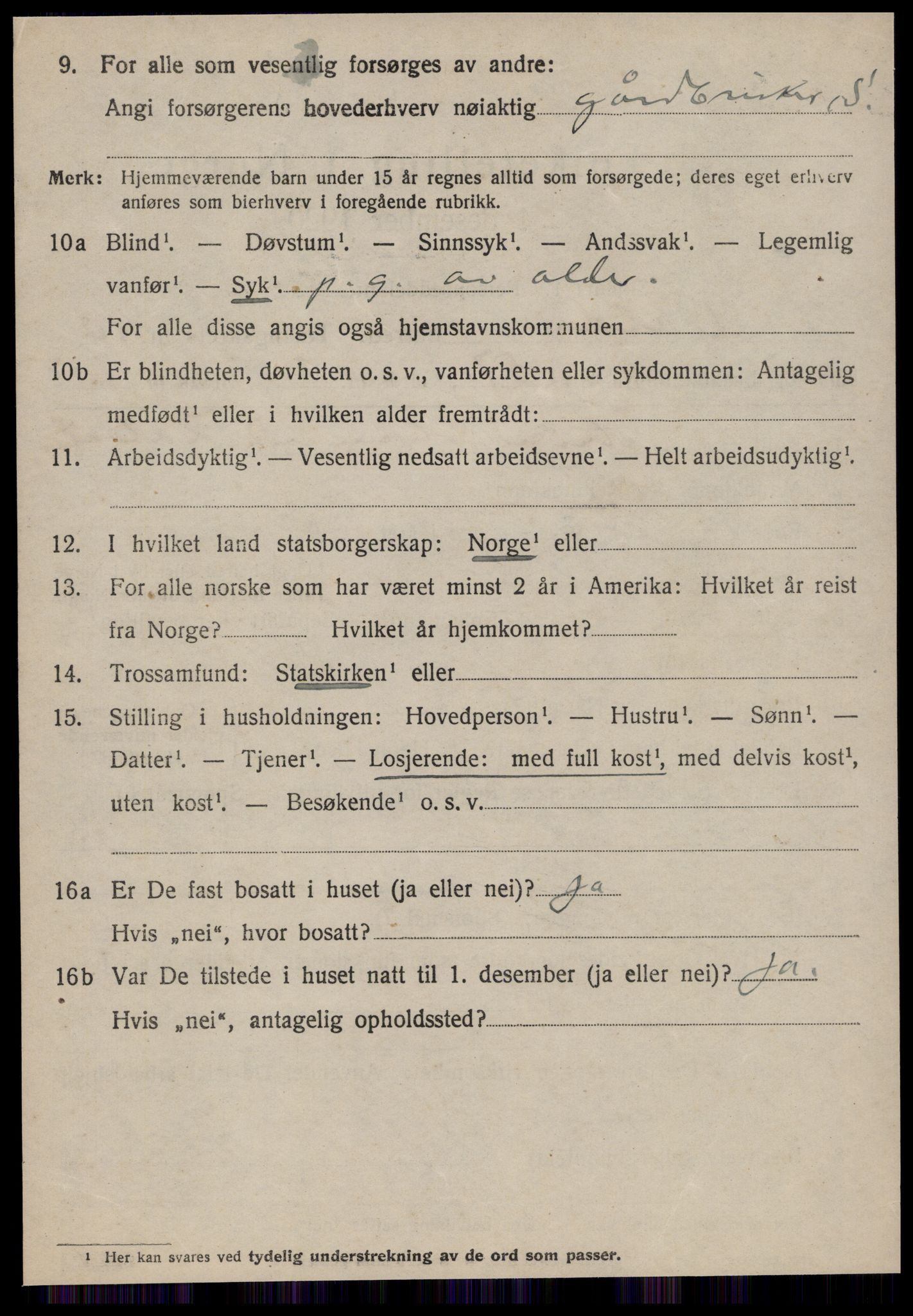 SAT, 1920 census for Volda, 1920, p. 7919