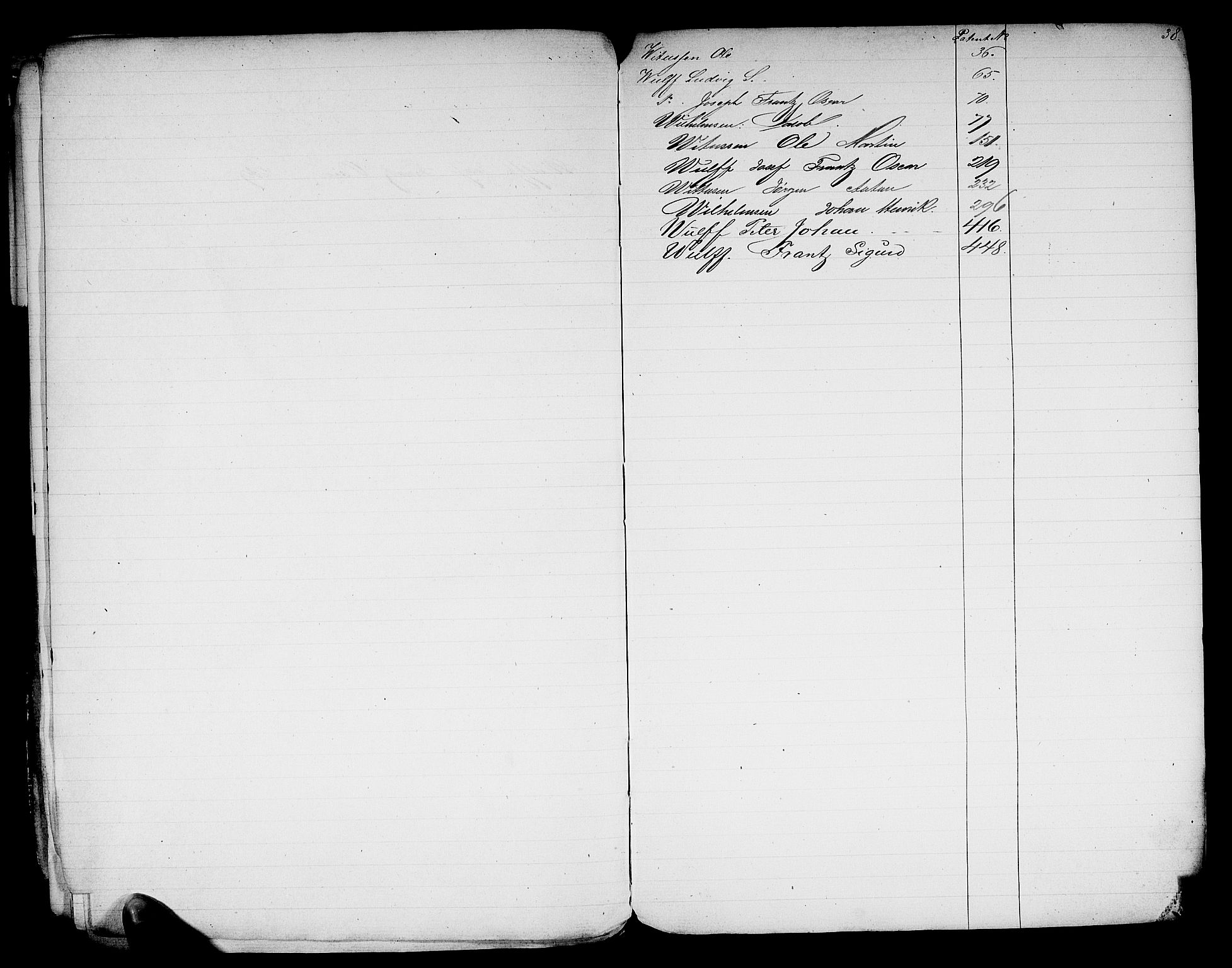 Son mønstringskontor, AV/SAO-A-10569e/F/Fa/L0002: Register til hovedrullen, 1860, p. 39