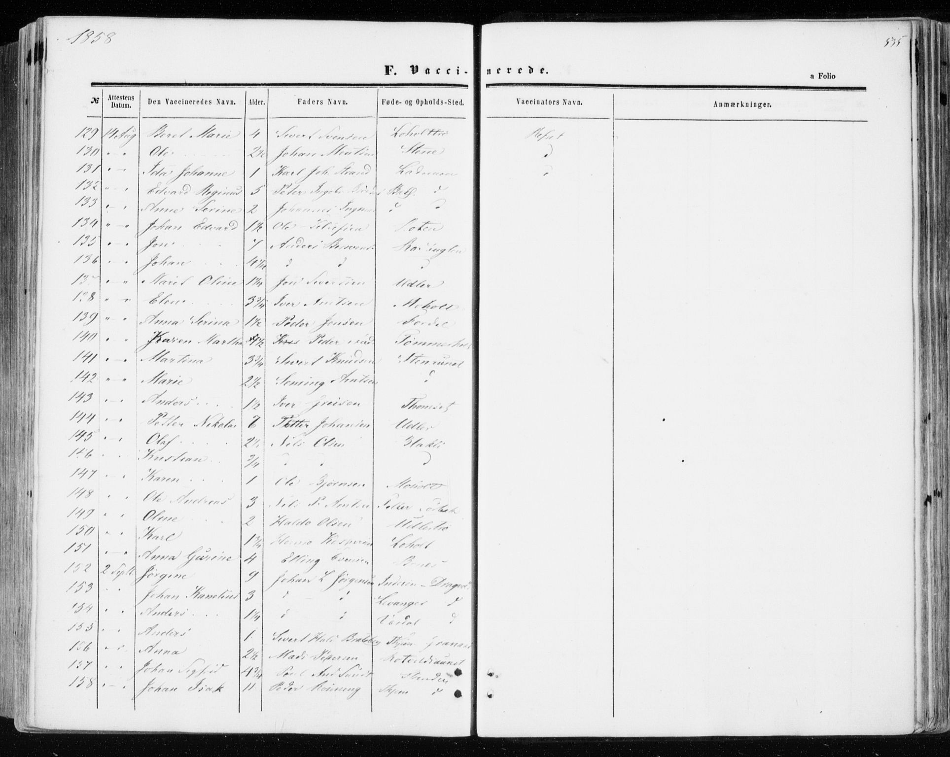Ministerialprotokoller, klokkerbøker og fødselsregistre - Sør-Trøndelag, SAT/A-1456/606/L0292: Parish register (official) no. 606A07, 1856-1865, p. 535