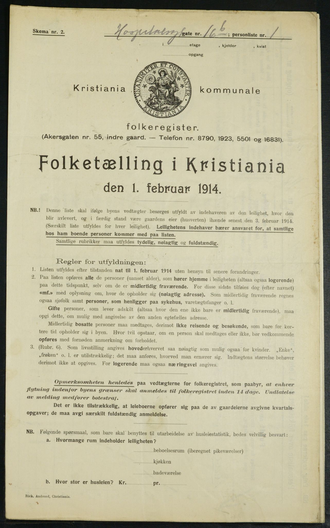 OBA, Municipal Census 1914 for Kristiania, 1914, p. 41594