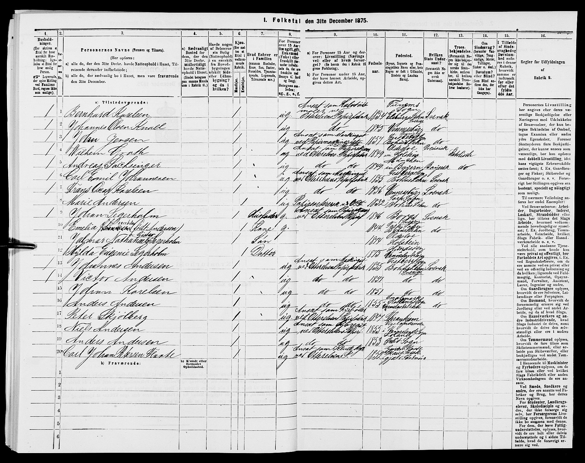 SAK, 1875 census for 1016P Øvrebø, 1875, p. 999