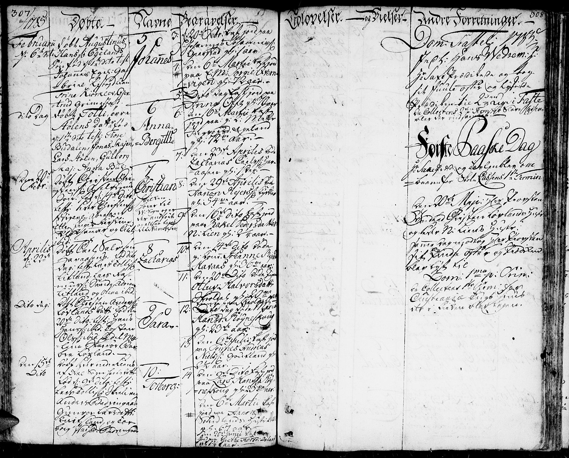 Herad sokneprestkontor, AV/SAK-1111-0018/F/Fa/Faa/L0001: Parish register (official) no. A 1 /1, 1768-1799, p. 307-308