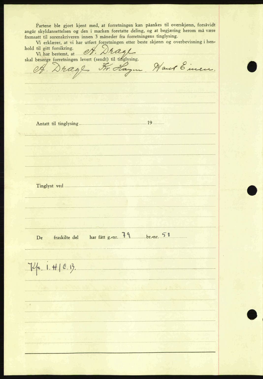 Nordmøre sorenskriveri, SAT/A-4132/1/2/2Ca: Mortgage book no. A90, 1941-1941, Diary no: : 1293/1941