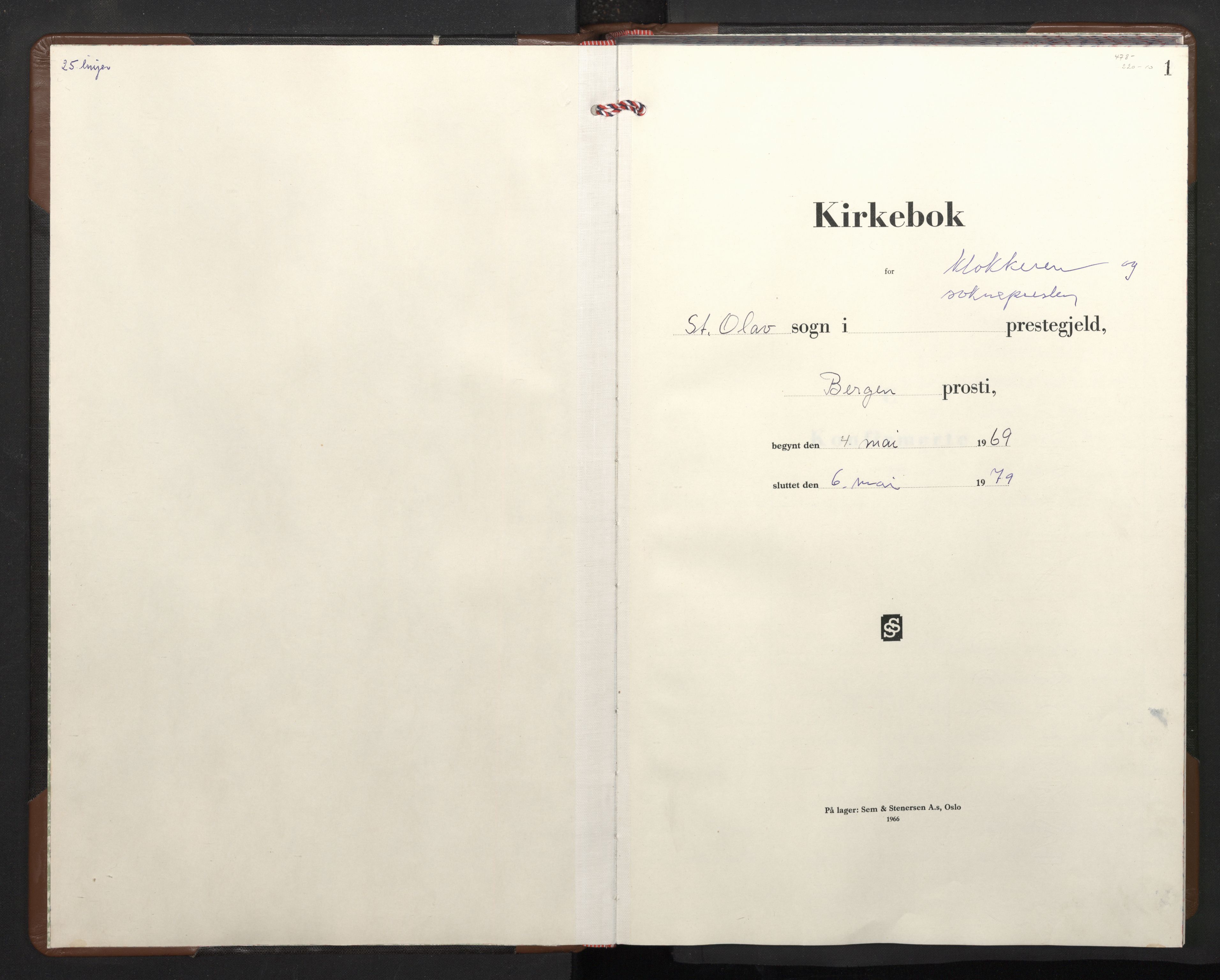 Mariakirken Sokneprestembete, SAB/A-76901/H/Haa/L0018: Parish register (official) no. C 6, 1969-2001, p. 0b-1a