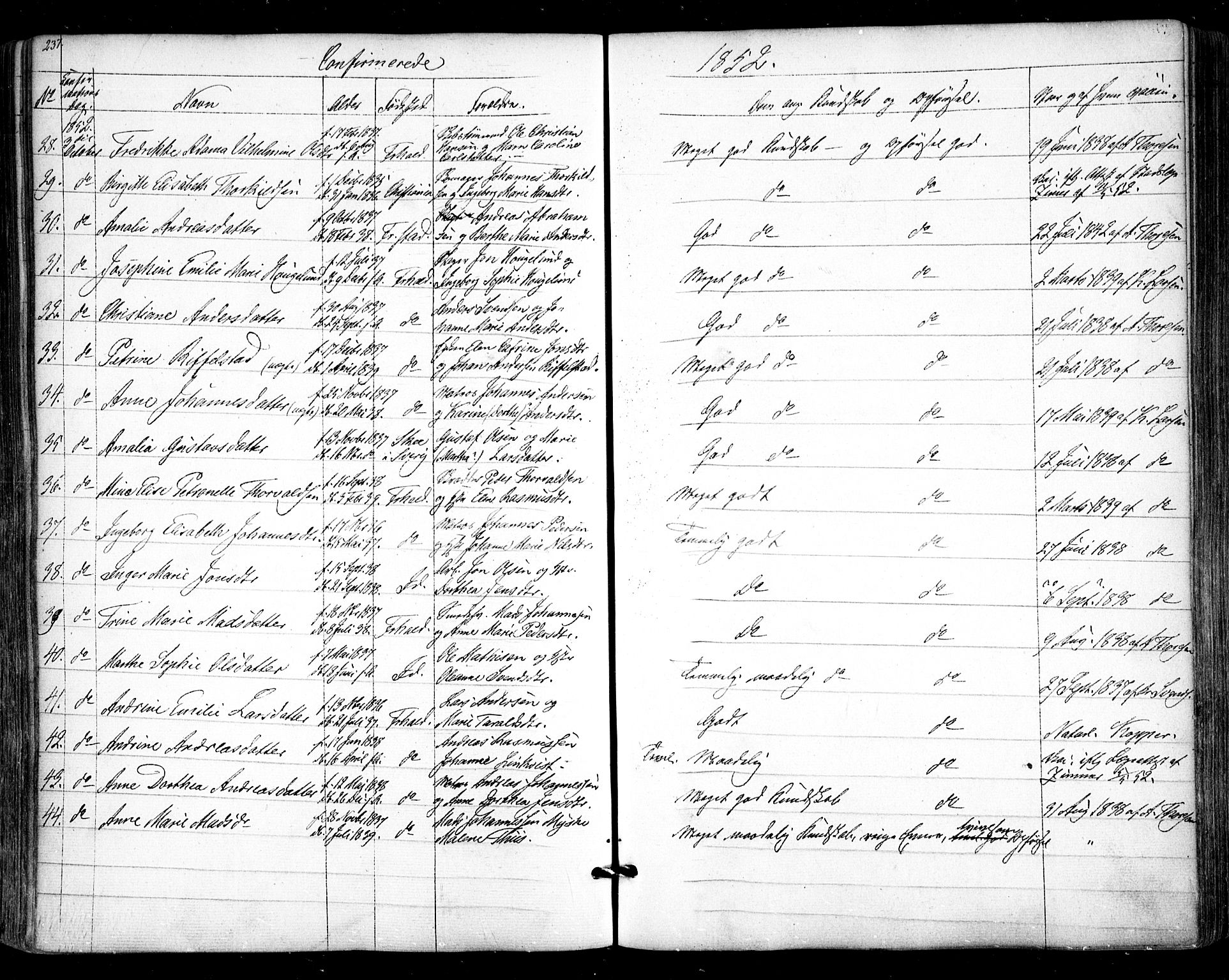 Halden prestekontor Kirkebøker, SAO/A-10909/F/Fa/L0006: Parish register (official) no. I 6, 1845-1856, p. 237