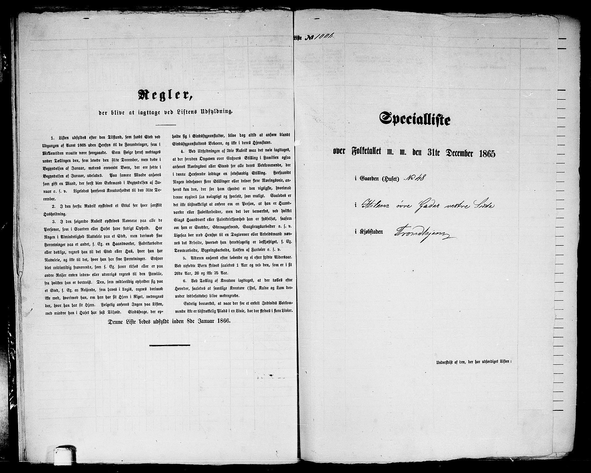 RA, 1865 census for Trondheim, 1865, p. 2093