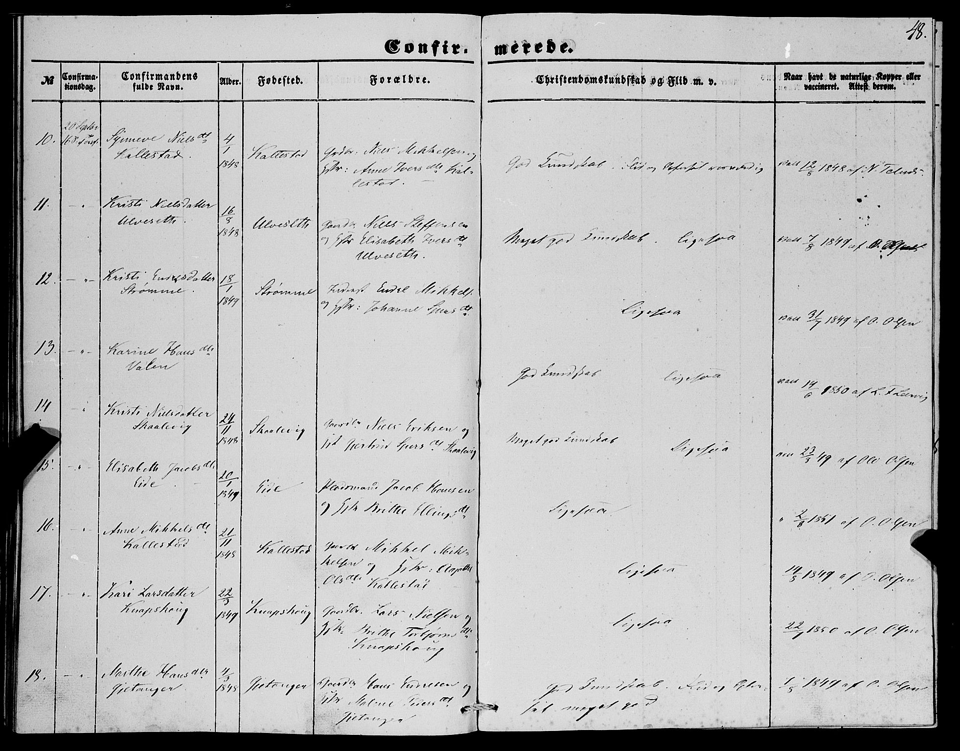 Fjell sokneprestembete, SAB/A-75301/H/Haa: Parish register (official) no. A 4, 1851-1870, p. 48