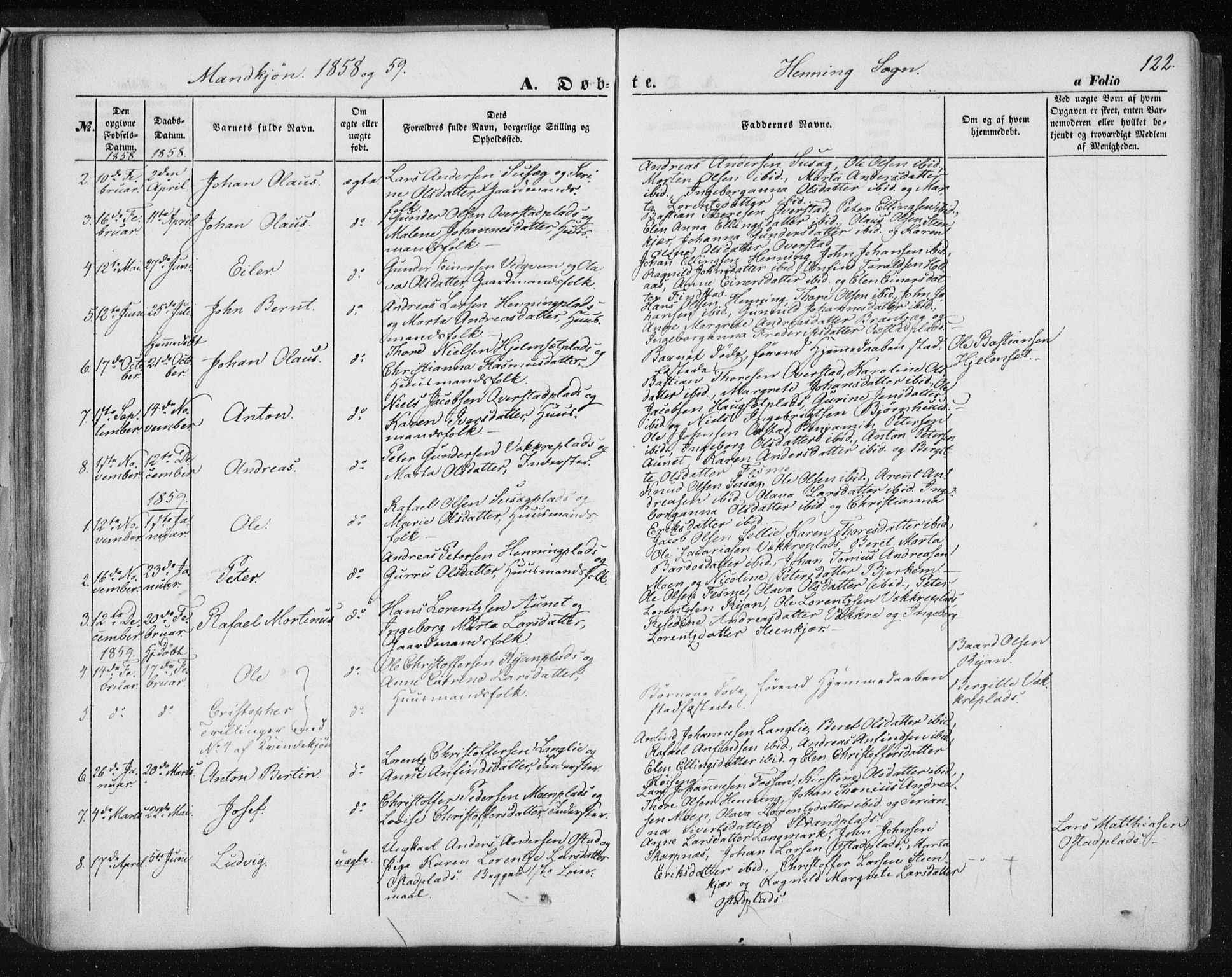 Ministerialprotokoller, klokkerbøker og fødselsregistre - Nord-Trøndelag, SAT/A-1458/735/L0342: Parish register (official) no. 735A07 /3, 1849-1862, p. 122