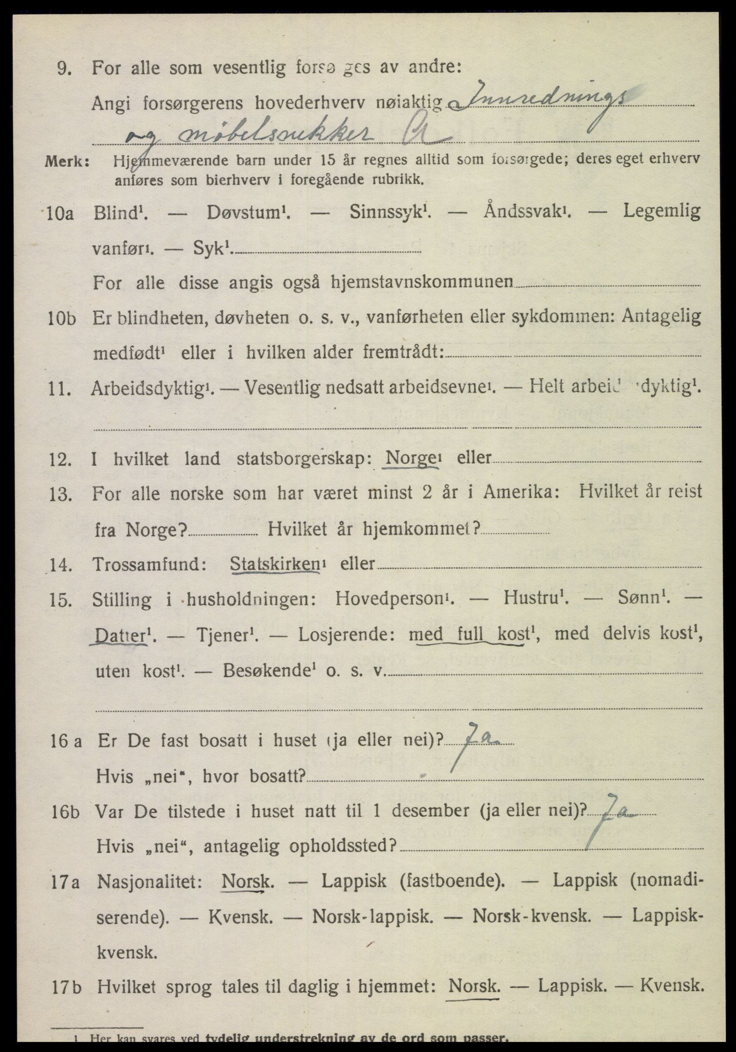 SAT, 1920 census for Mosvik, 1920, p. 571