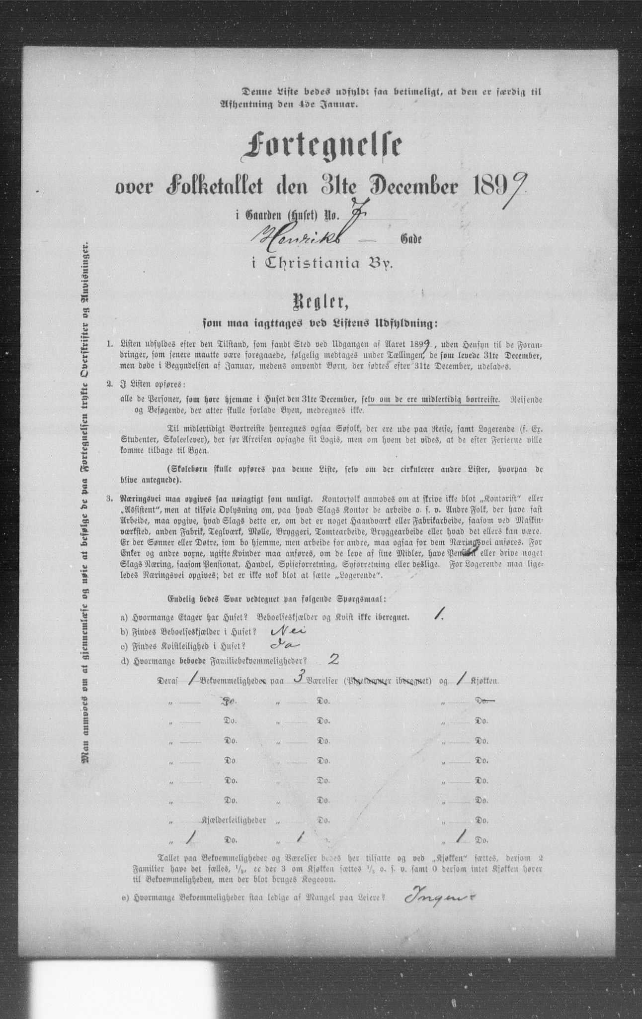 OBA, Municipal Census 1899 for Kristiania, 1899, p. 5100