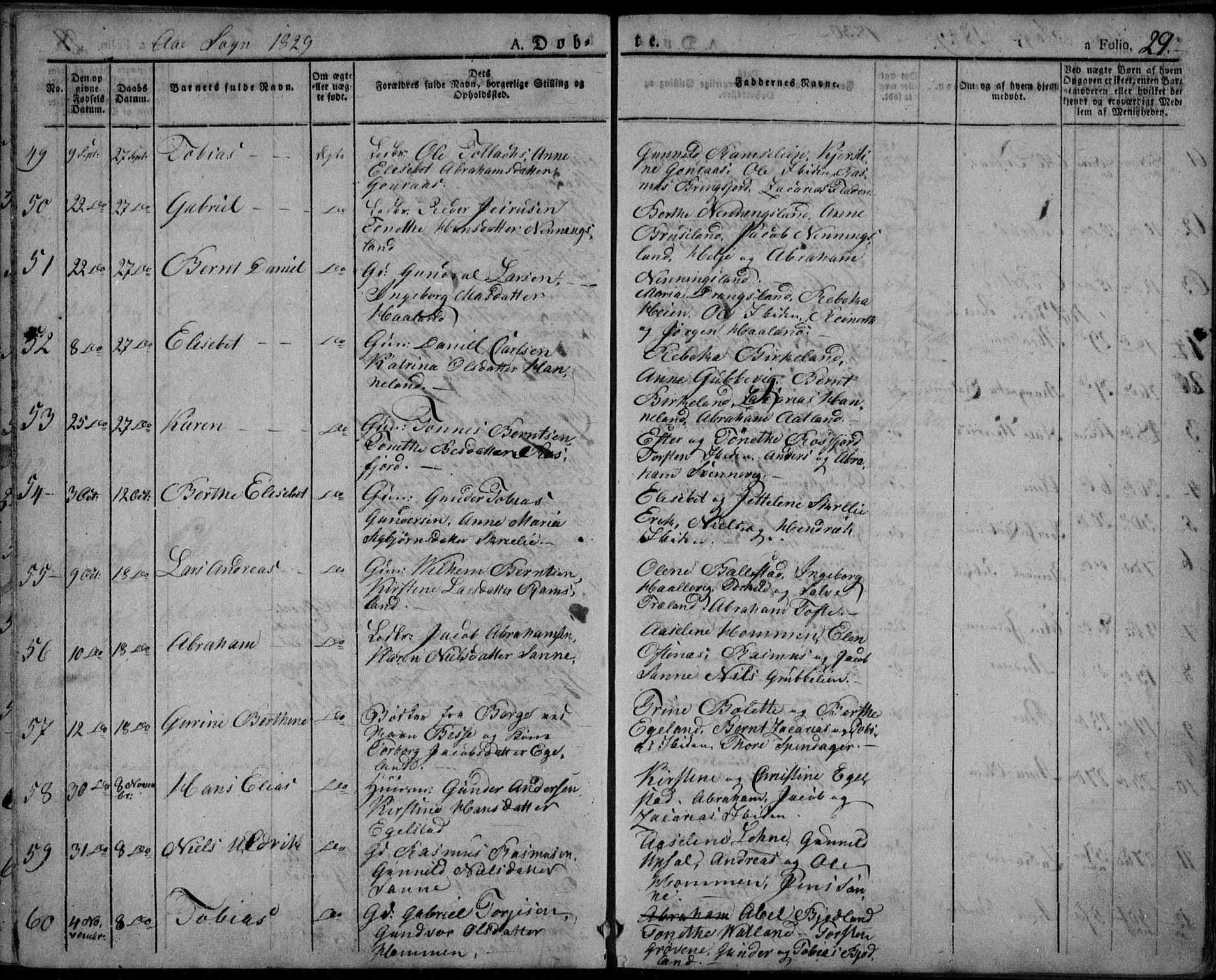 Lyngdal sokneprestkontor, AV/SAK-1111-0029/F/Fa/Fac/L0007: Parish register (official) no. A 7, 1825-1838, p. 29