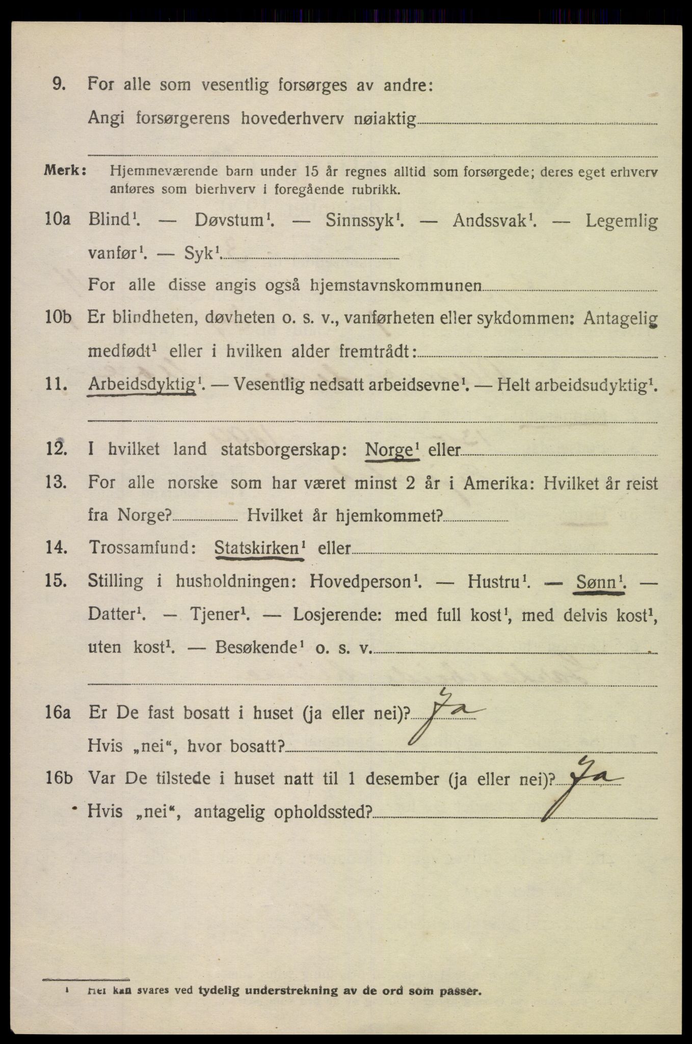 SAK, 1920 census for Gjerstad, 1920, p. 2710