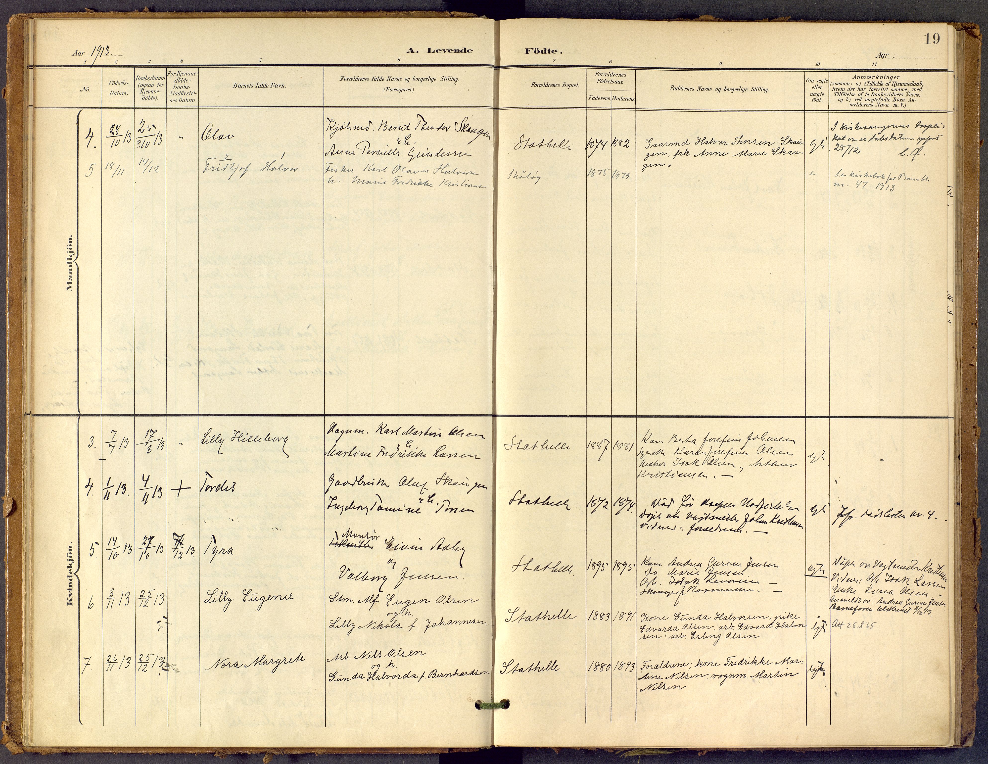 Bamble kirkebøker, SAKO/A-253/F/Fb/L0002: Parish register (official) no. II 2, 1900-1921, p. 19
