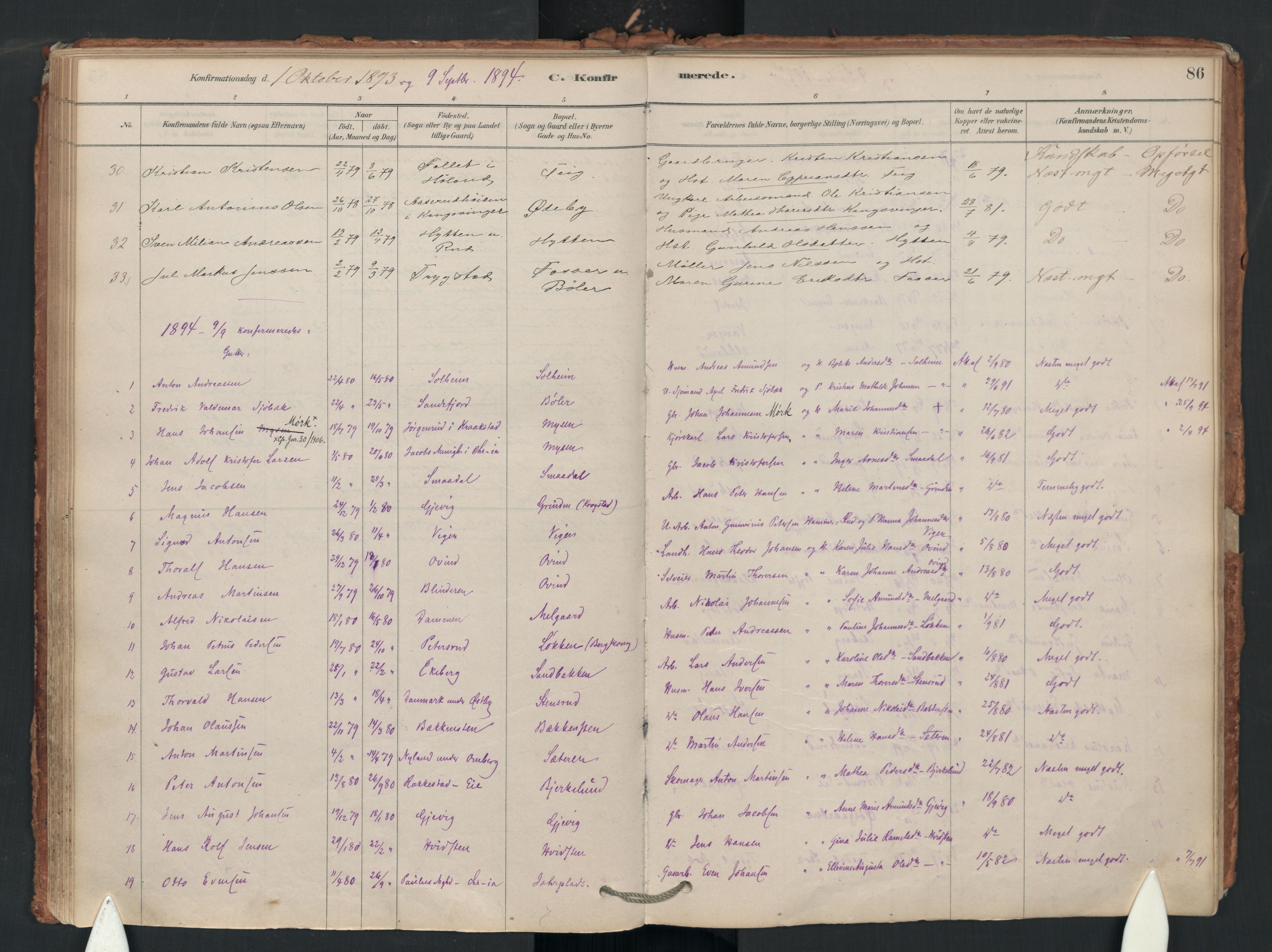 Enebakk prestekontor Kirkebøker, SAO/A-10171c/F/Fa/L0018: Parish register (official) no. I 18, 1877-1930, p. 86