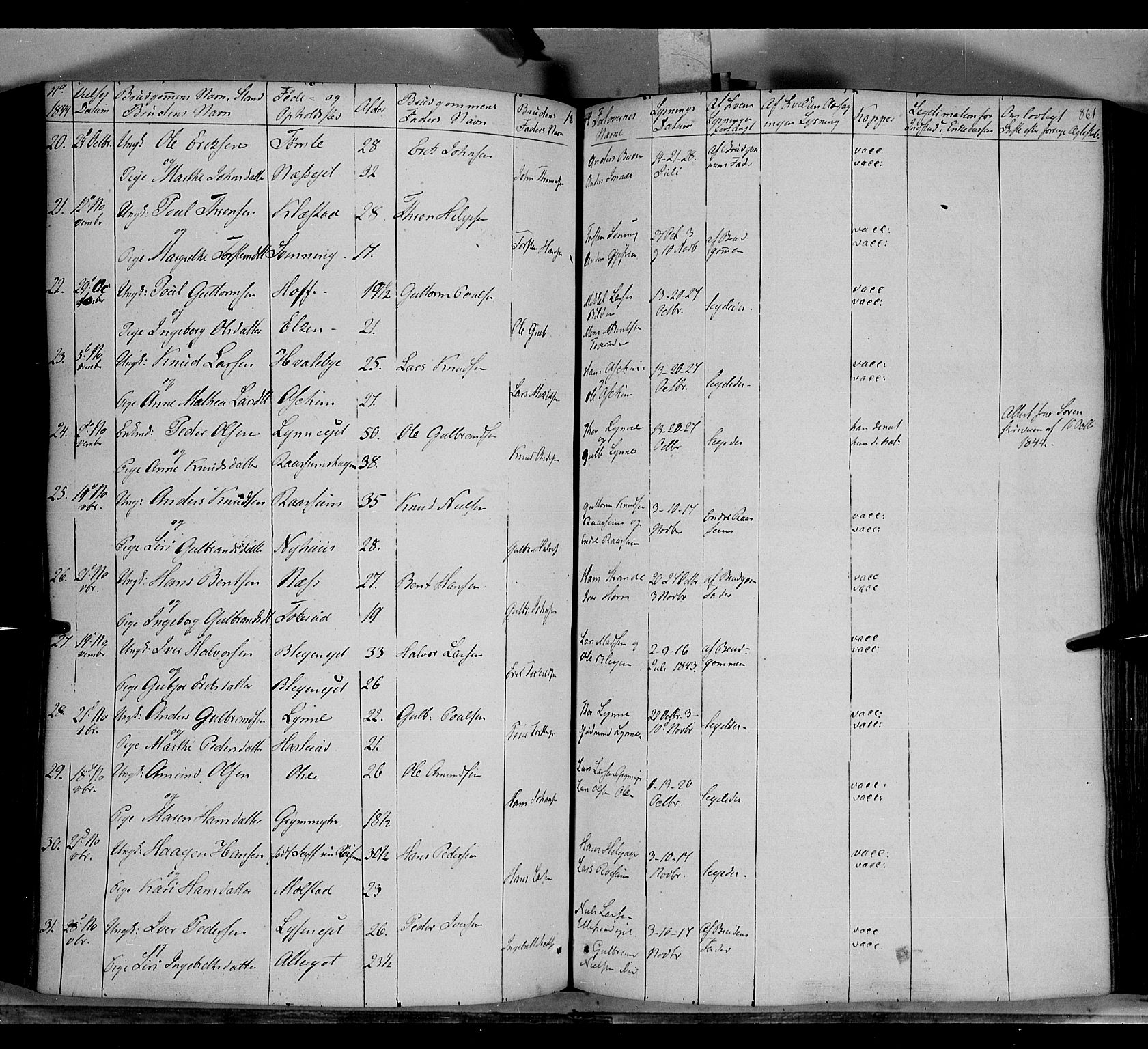 Gran prestekontor, AV/SAH-PREST-112/H/Ha/Haa/L0011: Parish register (official) no. 11, 1842-1856, p. 860-861