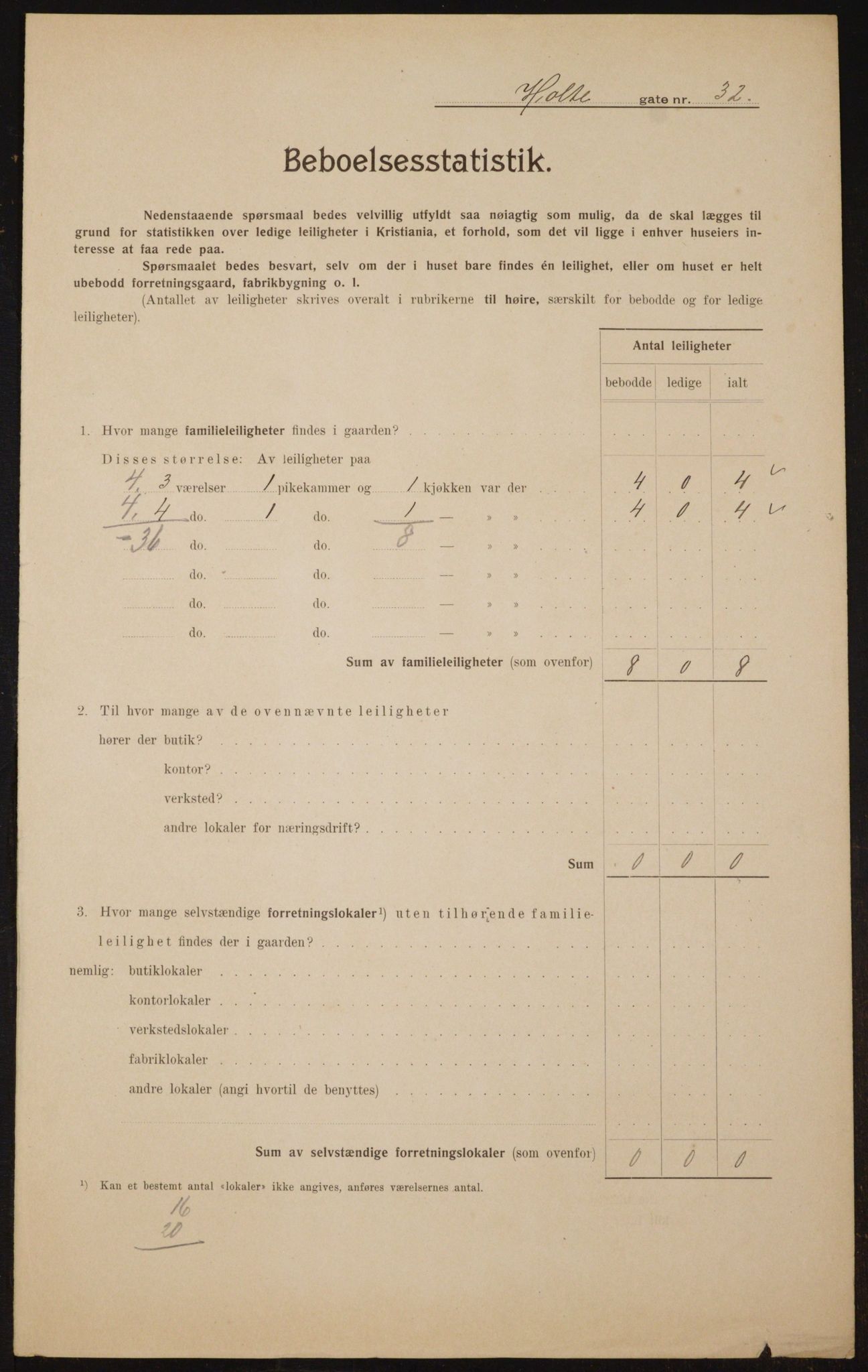 OBA, Municipal Census 1910 for Kristiania, 1910, p. 40584