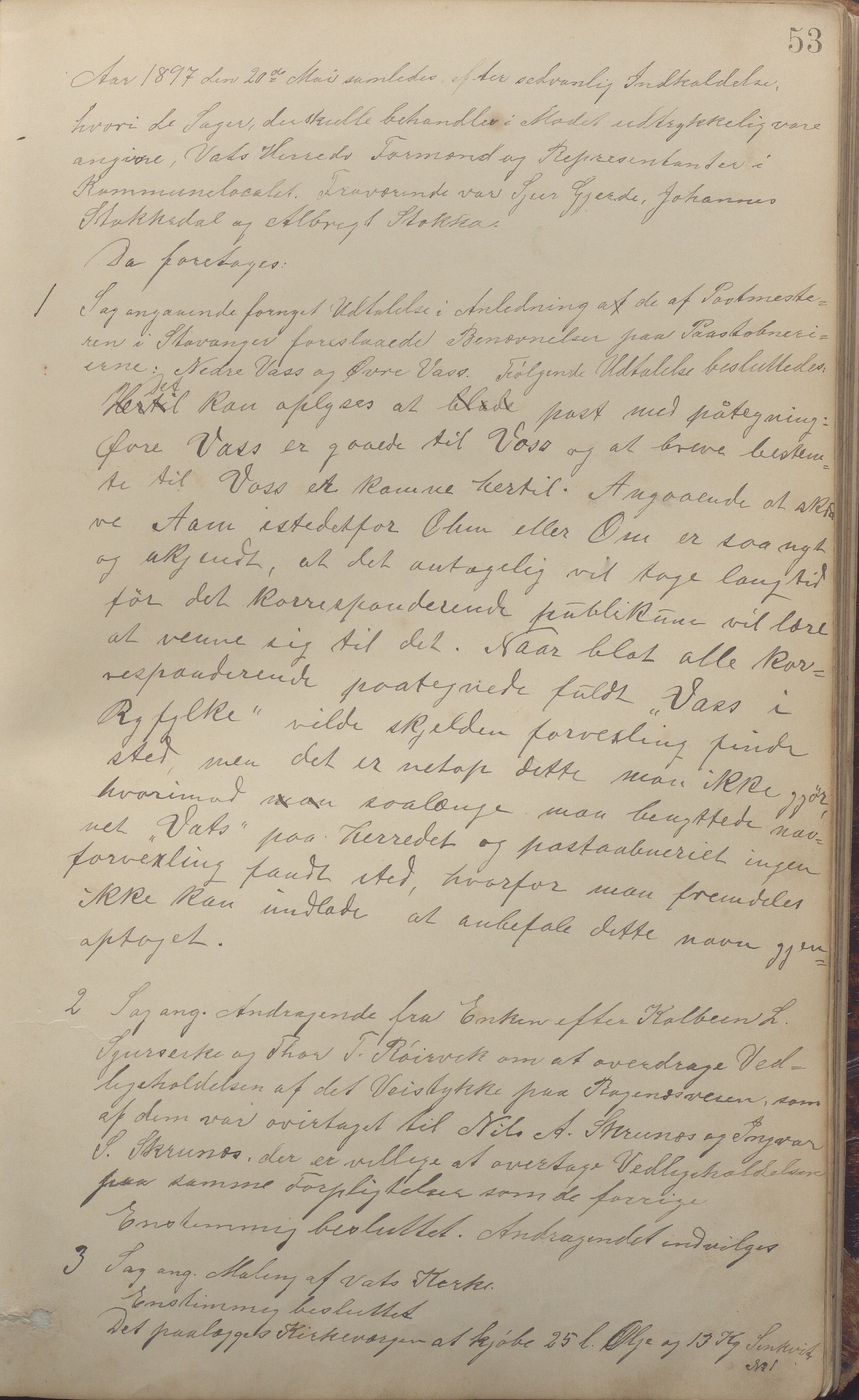 Vats kommune - Formannskapet, IKAR/K-100622/A/L0001: Møtebok, 1890-1911, p. 53a