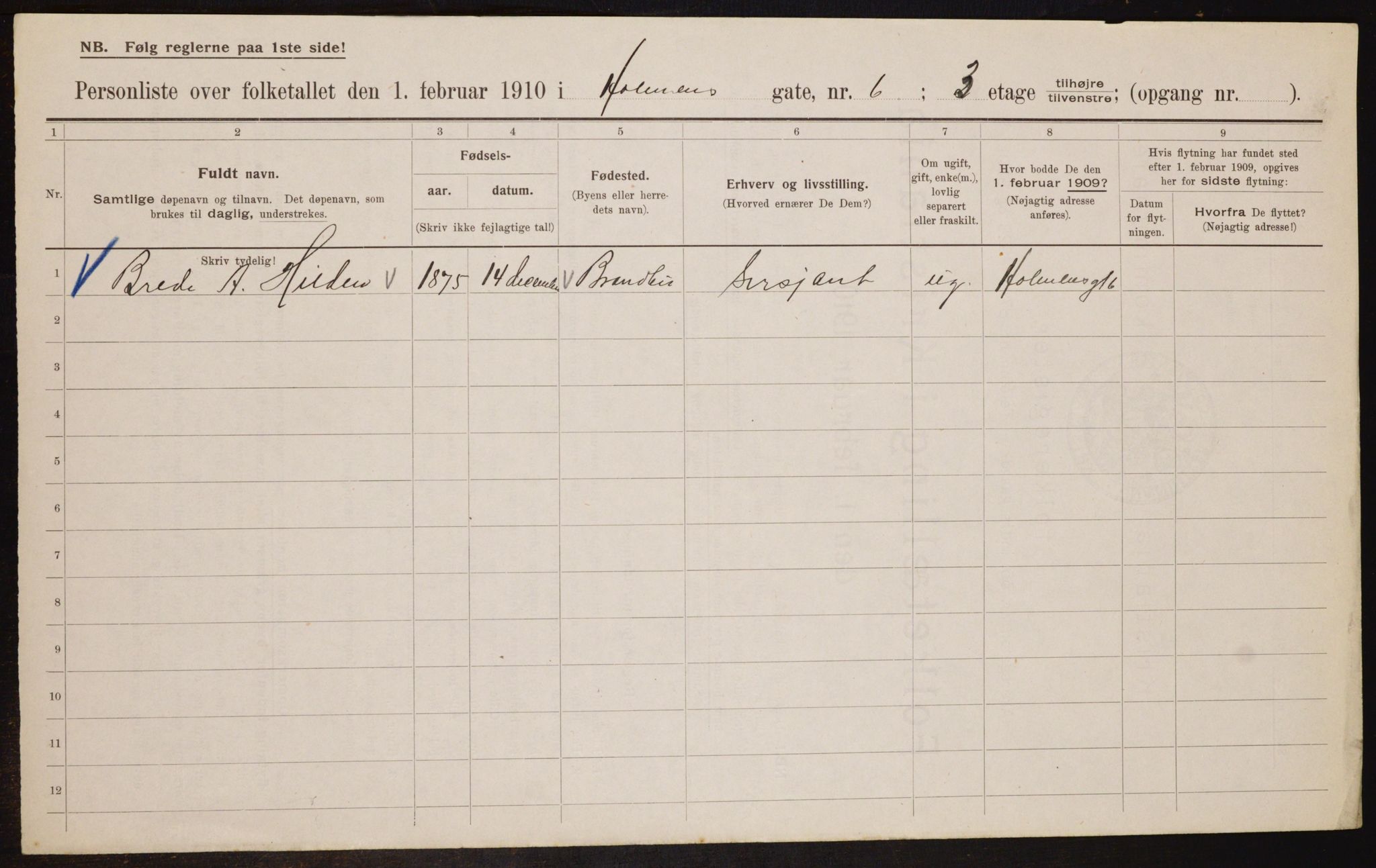 OBA, Municipal Census 1910 for Kristiania, 1910, p. 40102