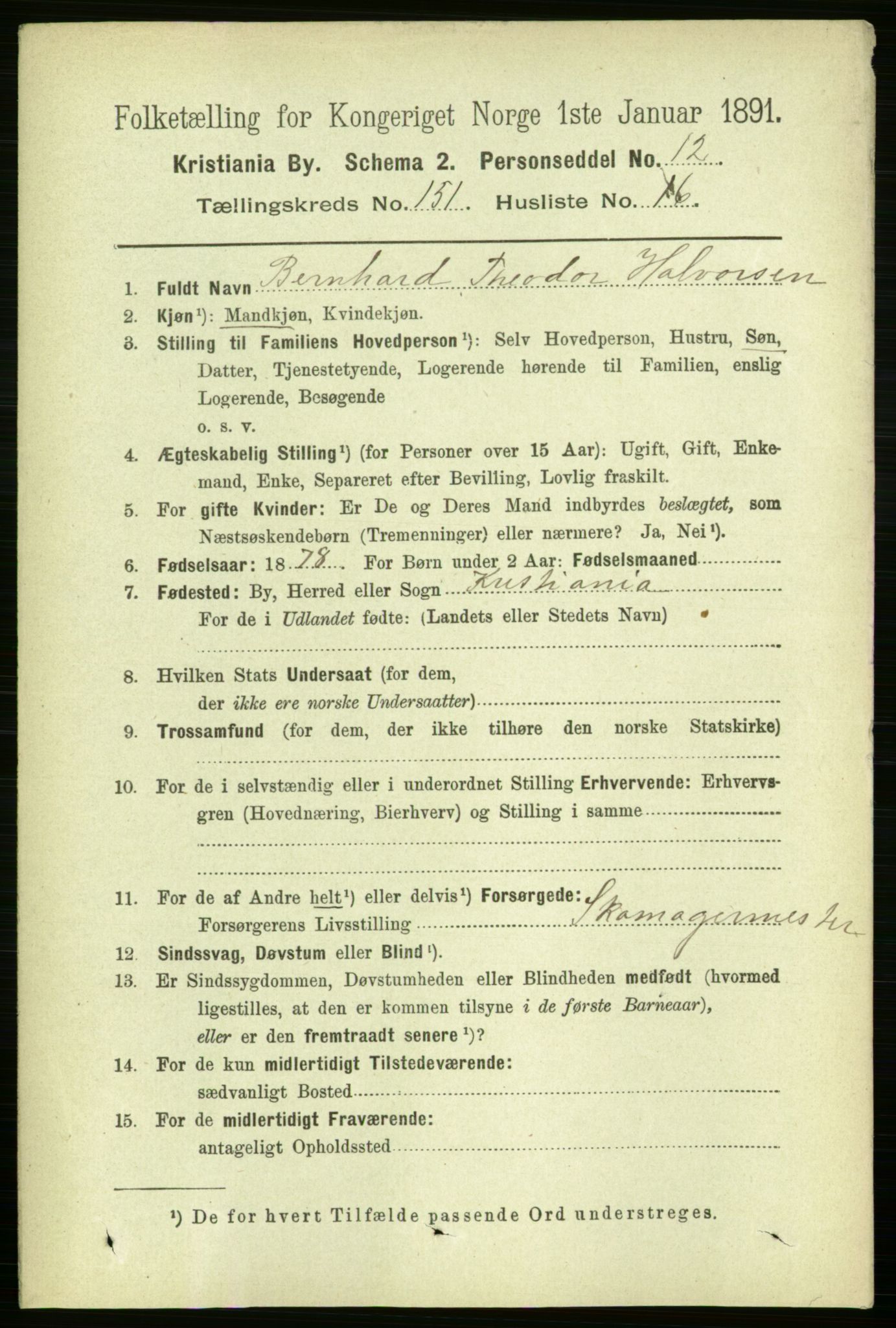RA, 1891 census for 0301 Kristiania, 1891, p. 84767