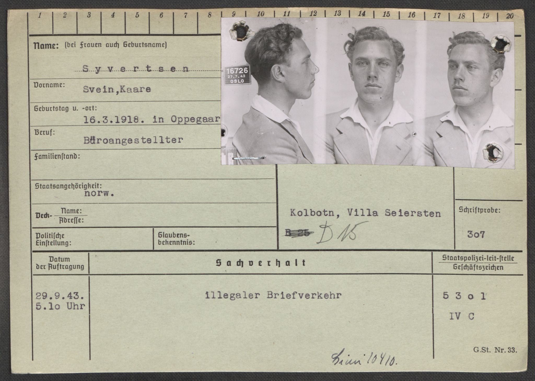 Befehlshaber der Sicherheitspolizei und des SD, AV/RA-RAFA-5969/E/Ea/Eaa/L0009: Register over norske fanger i Møllergata 19: Ru-Sy, 1940-1945, p. 1654