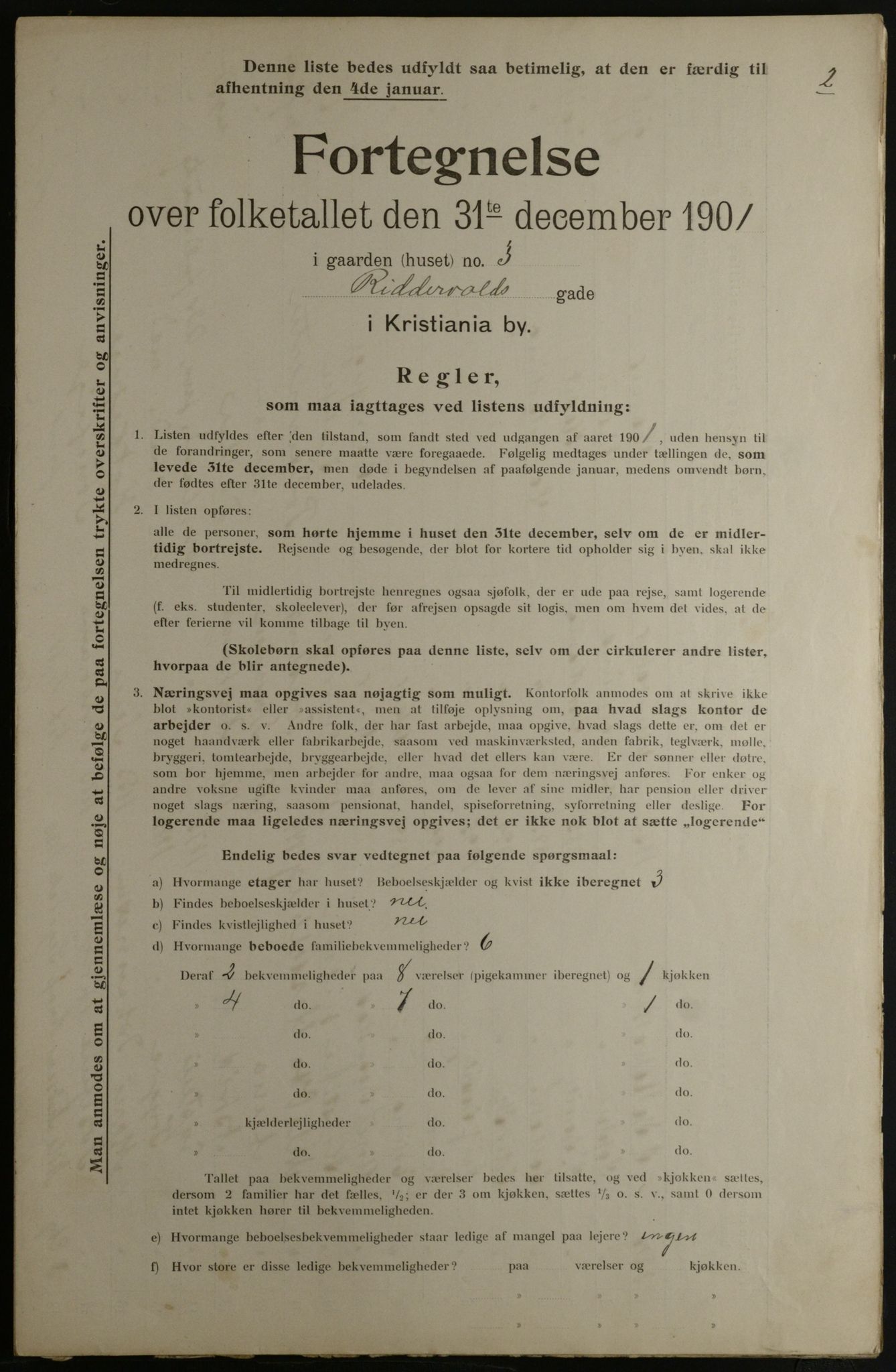 OBA, Municipal Census 1901 for Kristiania, 1901, p. 12738