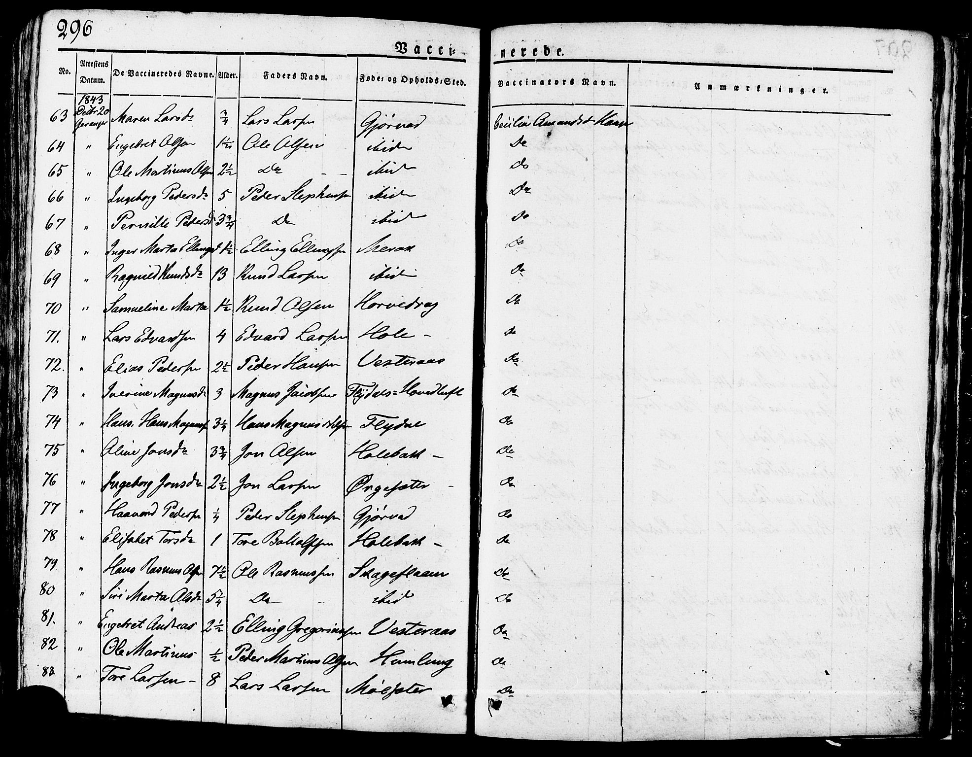 Ministerialprotokoller, klokkerbøker og fødselsregistre - Møre og Romsdal, AV/SAT-A-1454/517/L0221: Parish register (official) no. 517A01, 1827-1858, p. 296