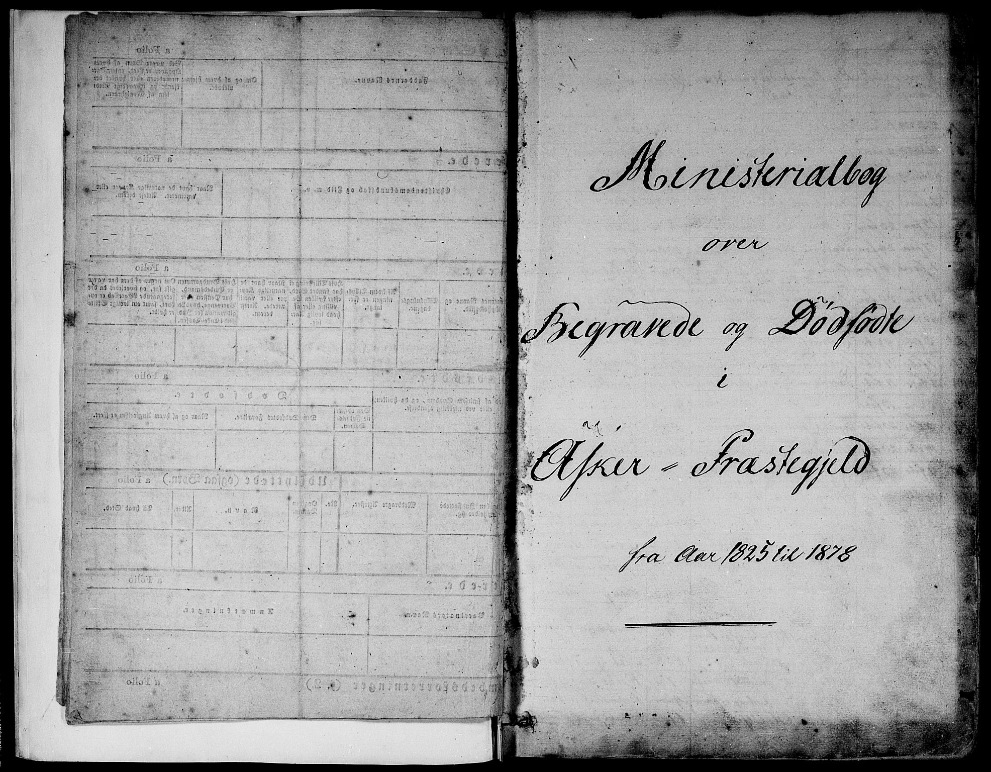 Asker prestekontor Kirkebøker, SAO/A-10256a/F/Fa/L0011: Parish register (official) no. I 11, 1825-1878