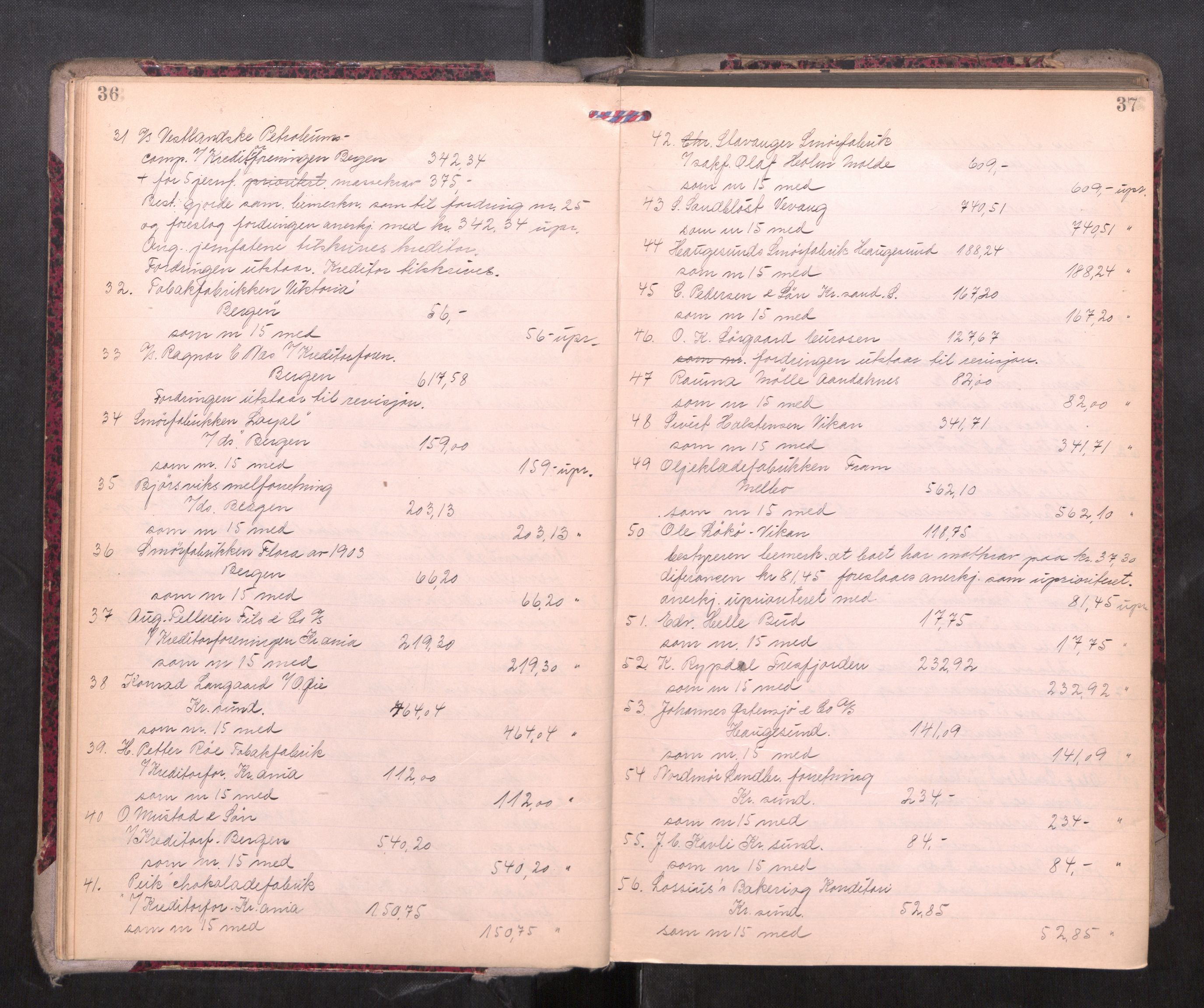 Romsdal sorenskriveri, AV/SAT-A-4149/1/3/3B/L0010: Skiftebehandlingsprotokoll, 1923-1925, p. 36-37