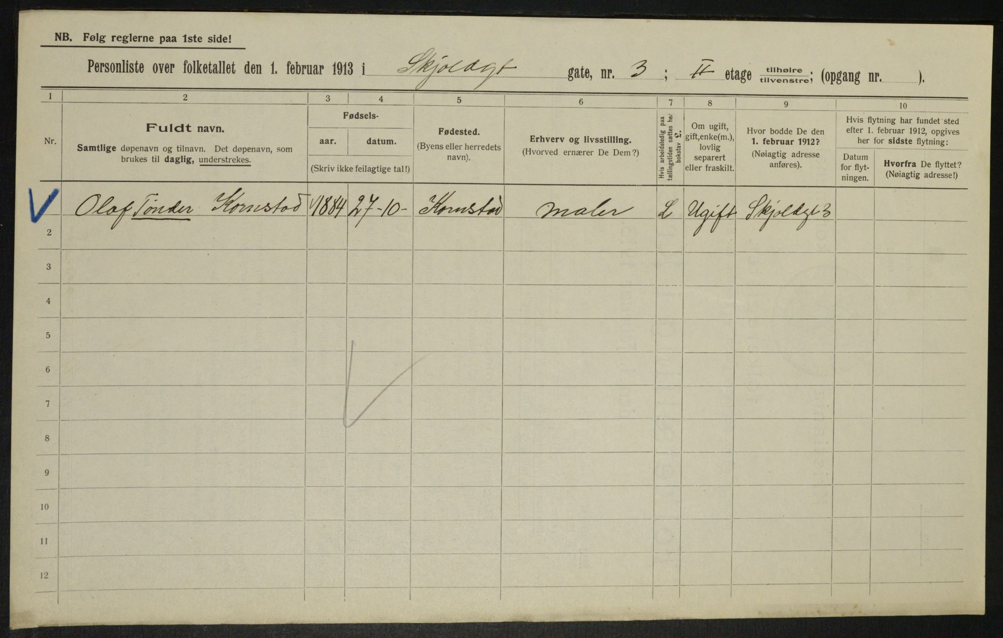 OBA, Municipal Census 1913 for Kristiania, 1913, p. 96202