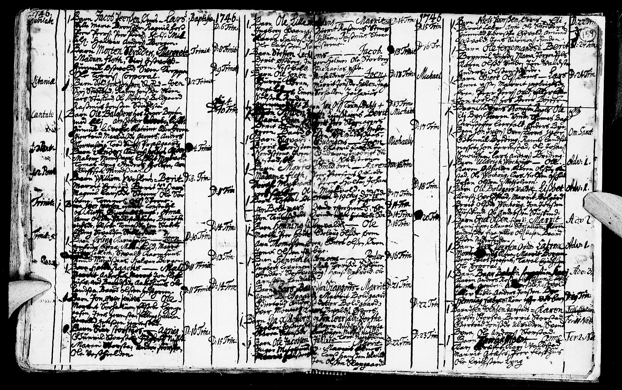 Ministerialprotokoller, klokkerbøker og fødselsregistre - Nord-Trøndelag, SAT/A-1458/723/L0230: Parish register (official) no. 723A01, 1705-1747, p. 159