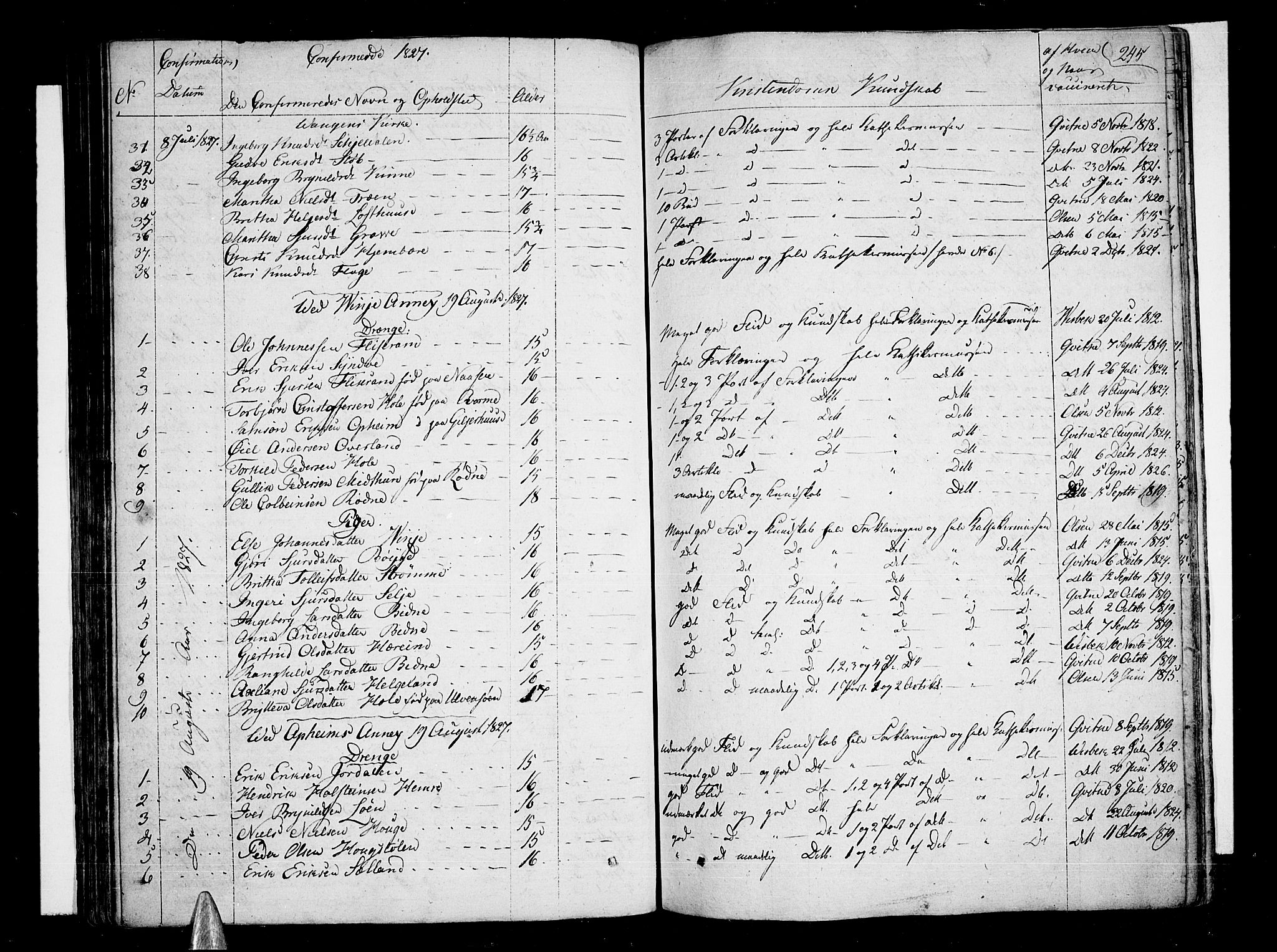 Voss sokneprestembete, AV/SAB-A-79001/H/Haa: Parish register (official) no. A 12, 1823-1837, p. 245