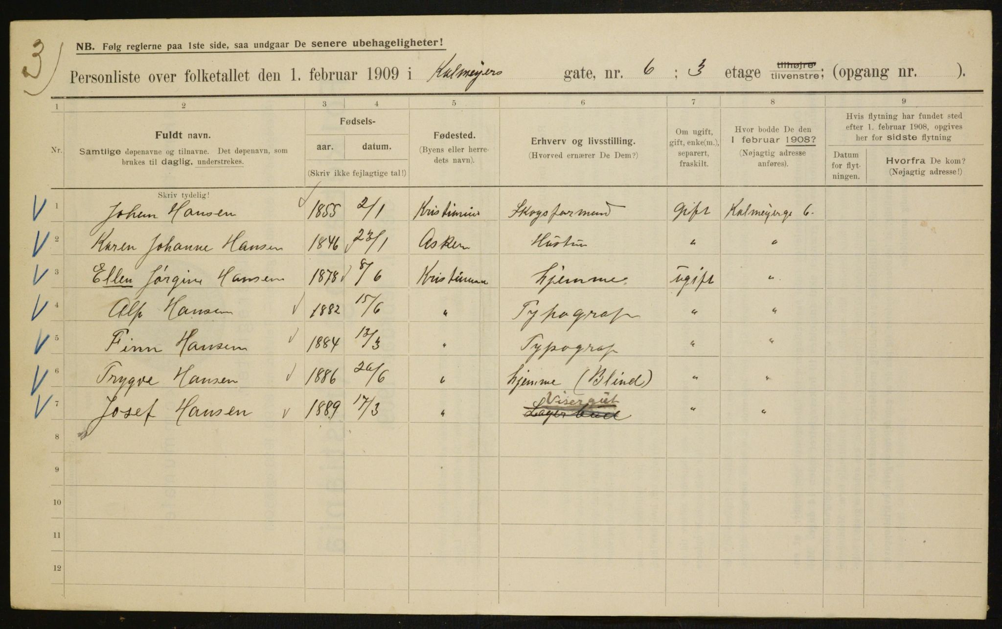 OBA, Municipal Census 1909 for Kristiania, 1909, p. 10235