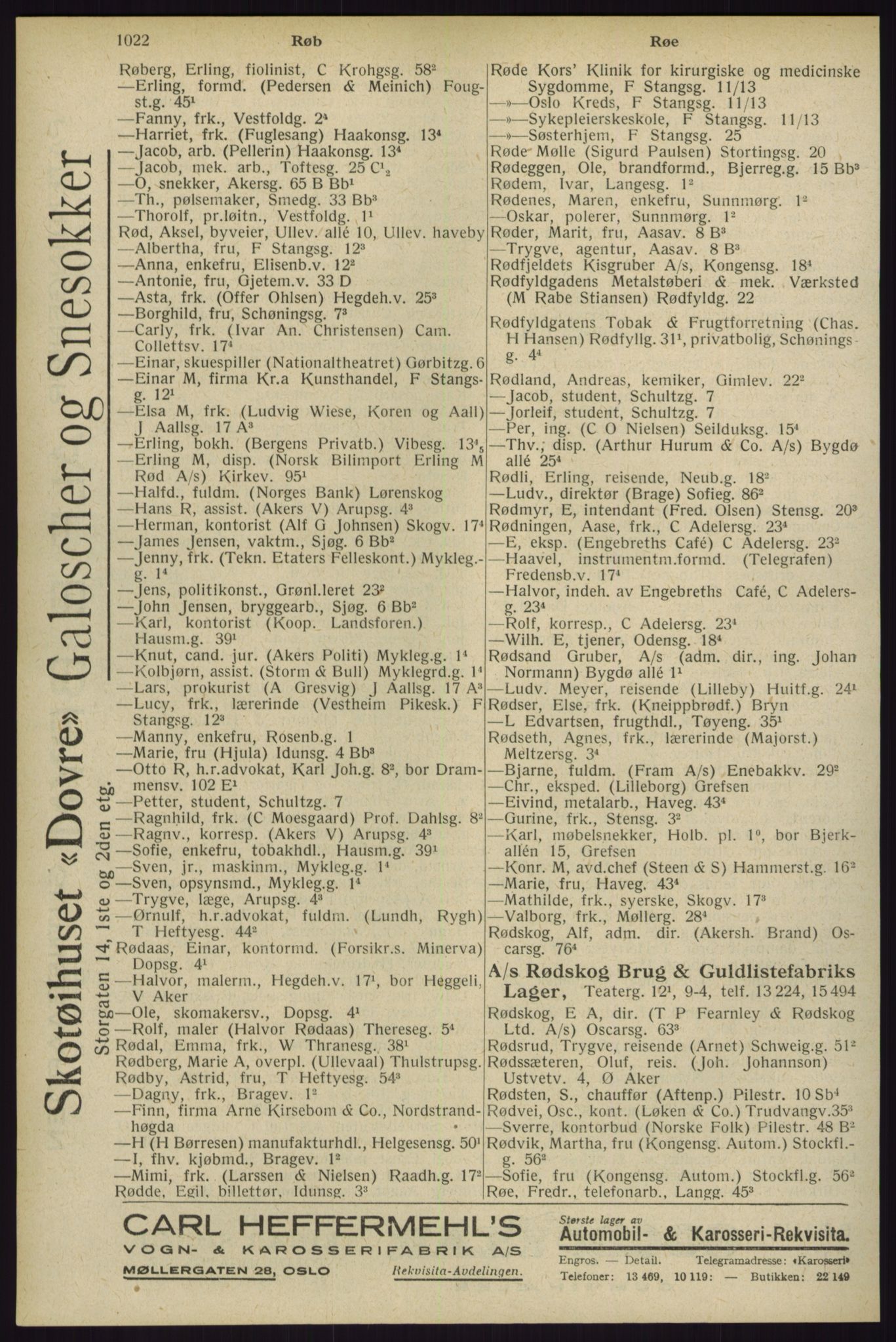 Kristiania/Oslo adressebok, PUBL/-, 1929, p. 1022