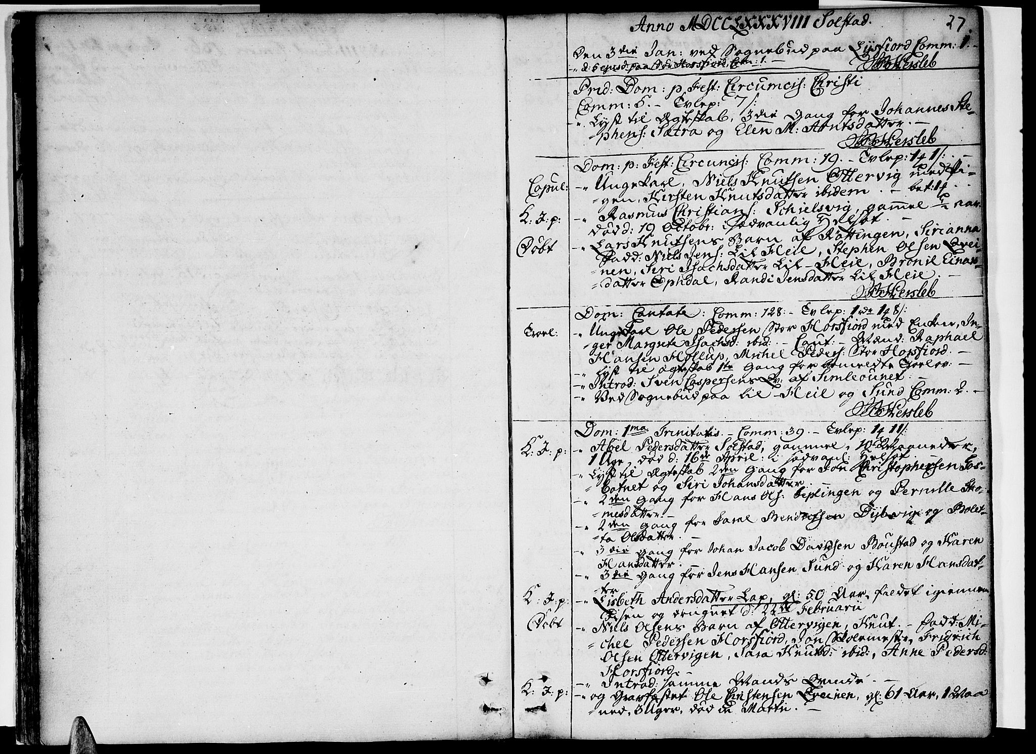 Ministerialprotokoller, klokkerbøker og fødselsregistre - Nordland, SAT/A-1459/811/L0164: Parish register (official) no. 811A02, 1752-1819, p. 27