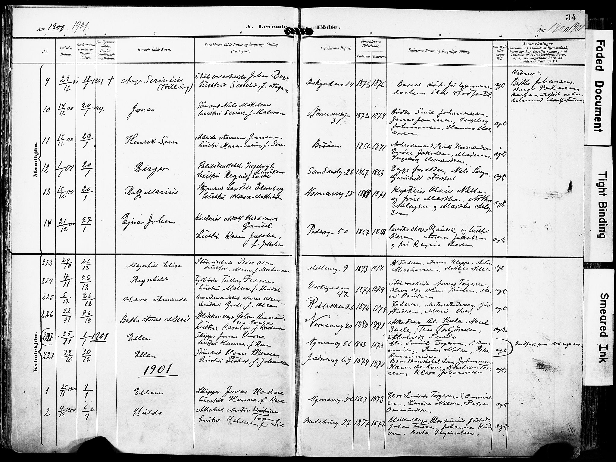 St. Johannes sokneprestkontor, AV/SAST-A-101814/001/30/30BA/L0007: Parish register (official) no. A 7, 1900-1910, p. 34