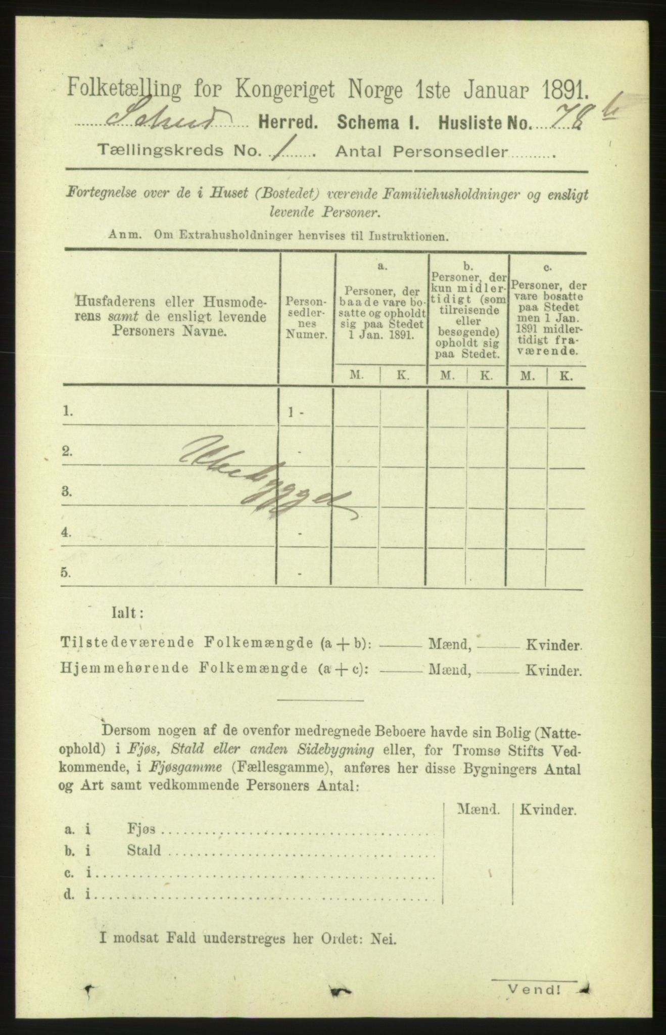 RA, 1891 census for 1732 Skei, 1891, p. 159