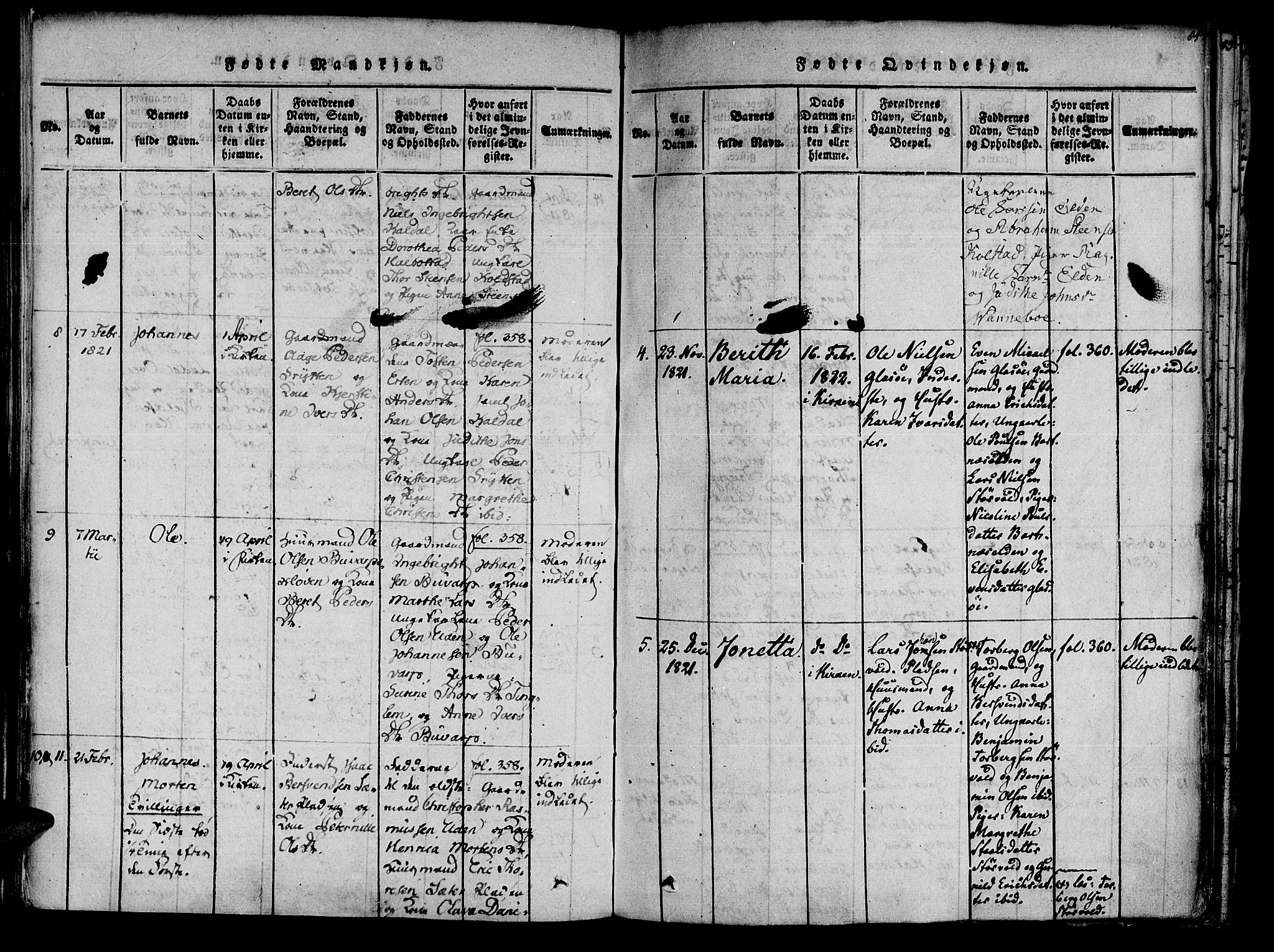 Ministerialprotokoller, klokkerbøker og fødselsregistre - Nord-Trøndelag, SAT/A-1458/741/L0387: Parish register (official) no. 741A03 /3, 1817-1822, p. 85