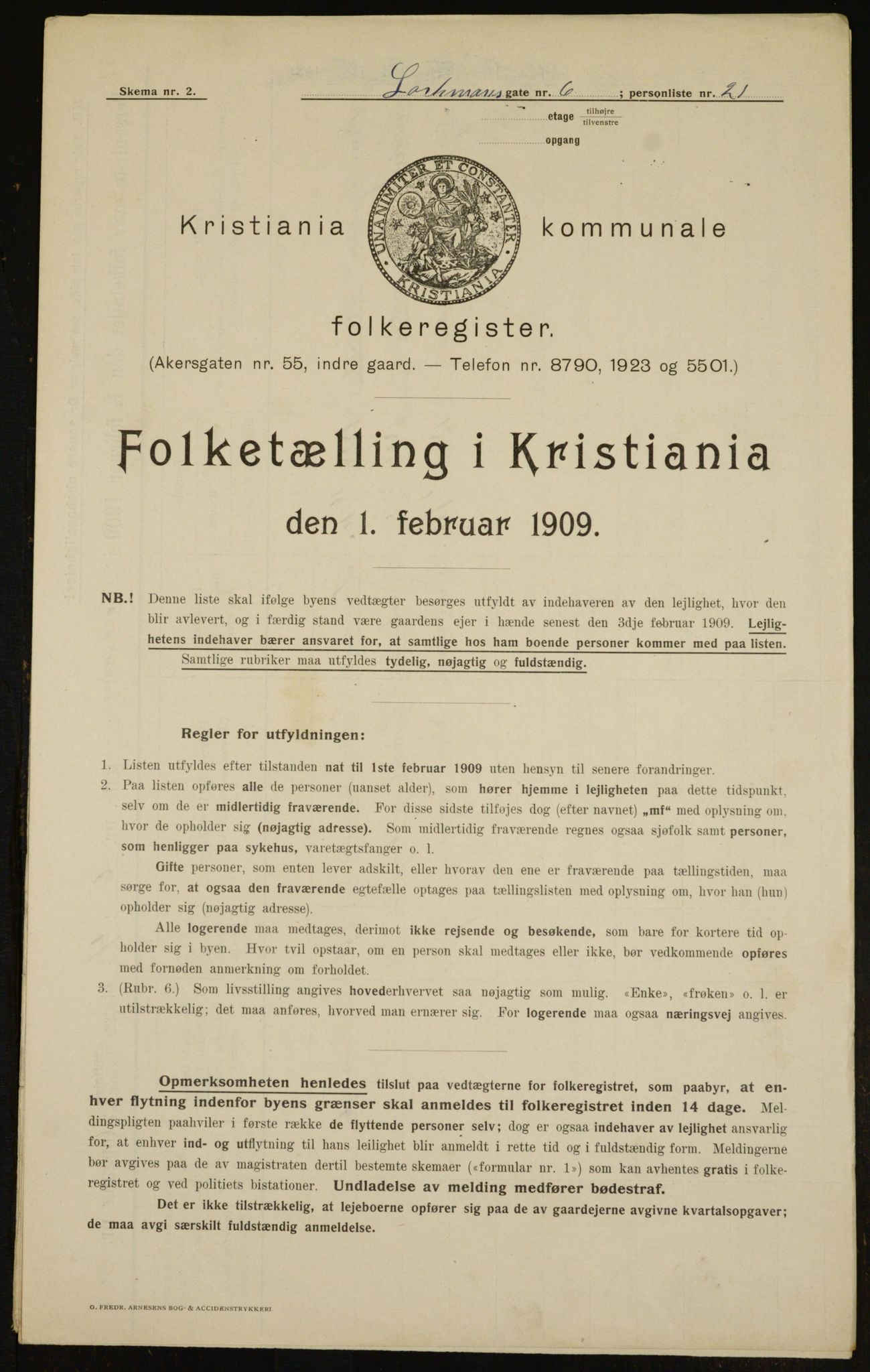 OBA, Municipal Census 1909 for Kristiania, 1909, p. 74239