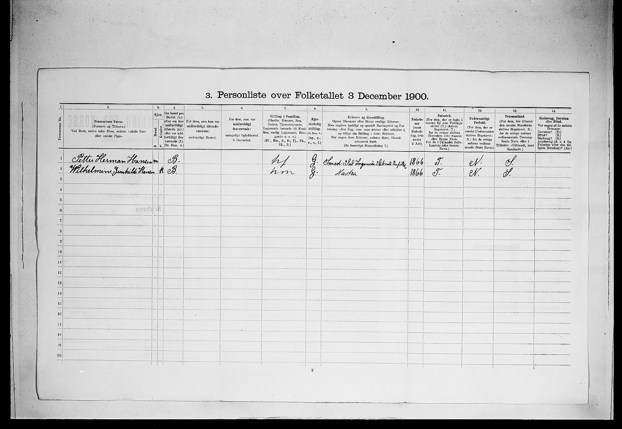 SAO, 1900 census for Kristiania, 1900, p. 22652