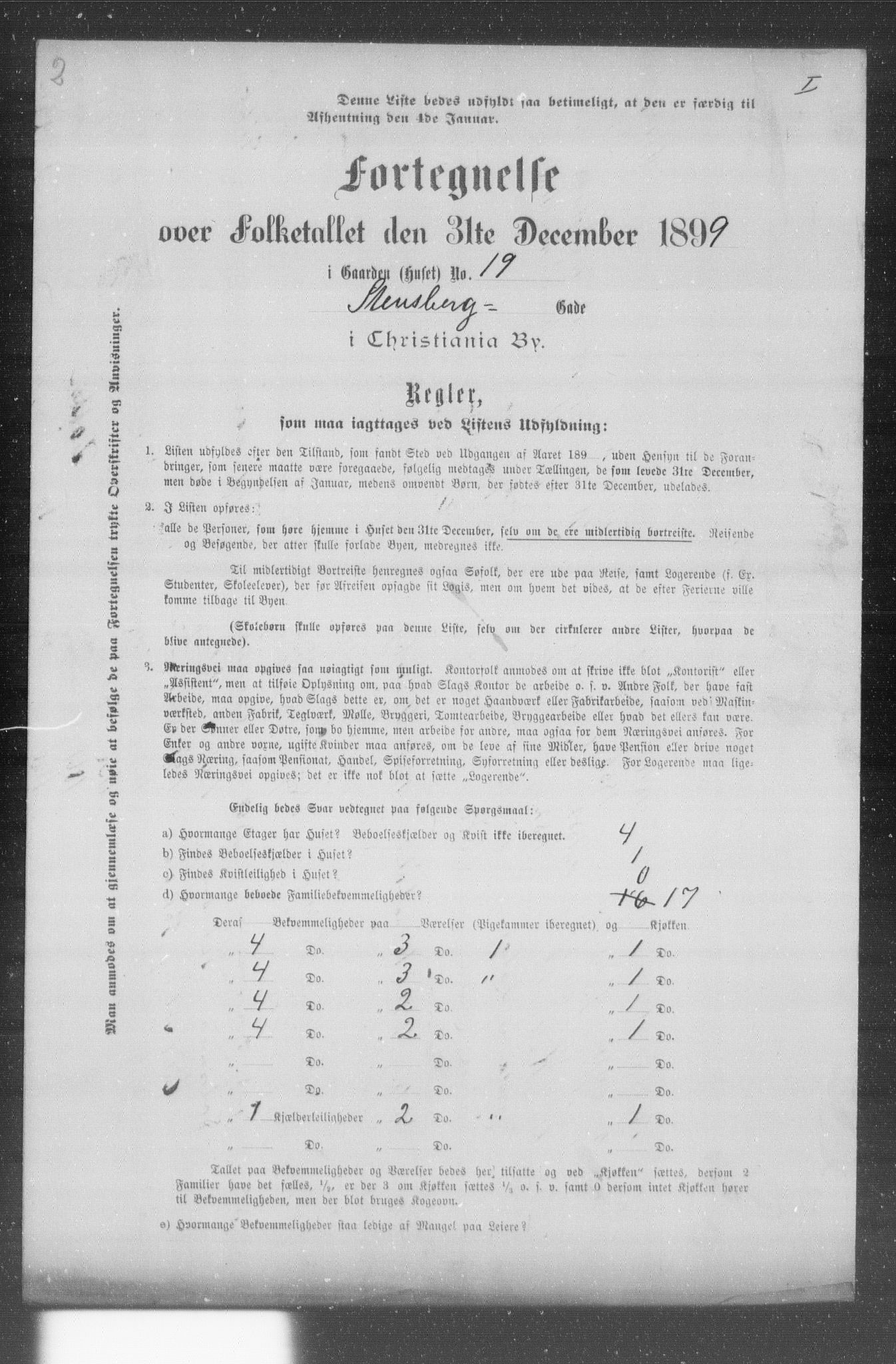 OBA, Municipal Census 1899 for Kristiania, 1899, p. 13077